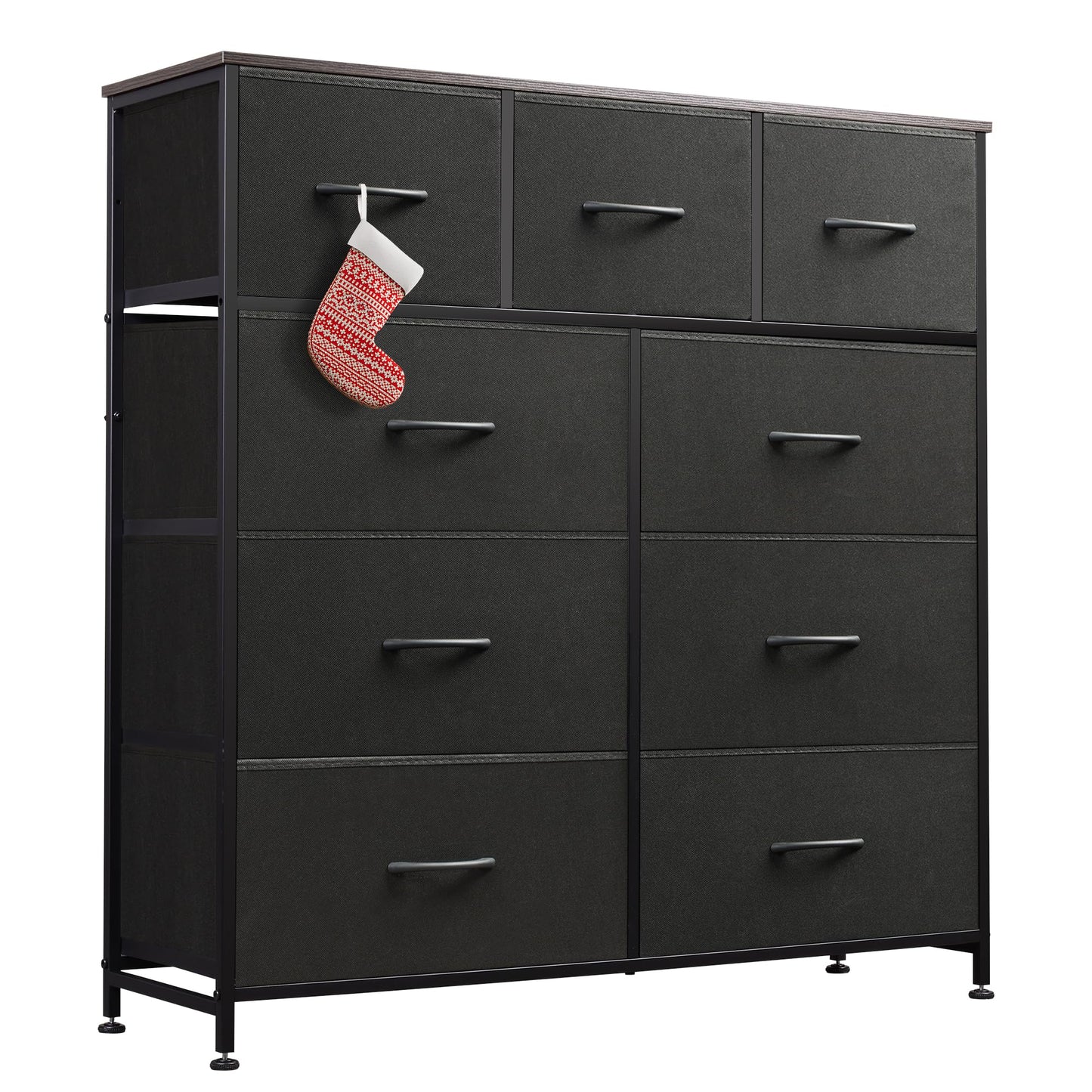 WLIVE 2 Sets 9 Drawer Dresser, Dresser for Bedroom, Closet, Hallway, Storage Organizer Unit, Dressers & Chests of Drawers with Fabric Bins