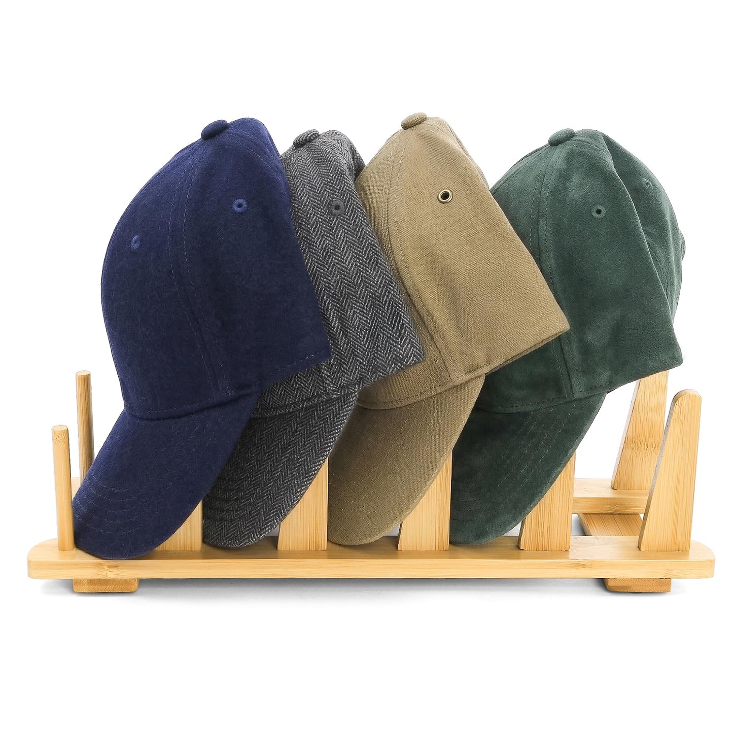 Yopay 2 Pack Book Display Stand Bamboo, 5 Tier Puzzle Record Rack Easel Holder for Vendors, Counter Retail Display for Magazine Art Print, Hat Organizer for Baseball Caps