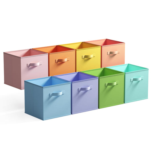 GRANNY SAYS 11 Inch Cube Storage Bins, Colorful Cube Storage Organizer, Fabric Storage Bins, Storage Cubes for Shelves, Closet, Toy Storage Bins for Kids Room, Play Room, Colour, 8-Pack