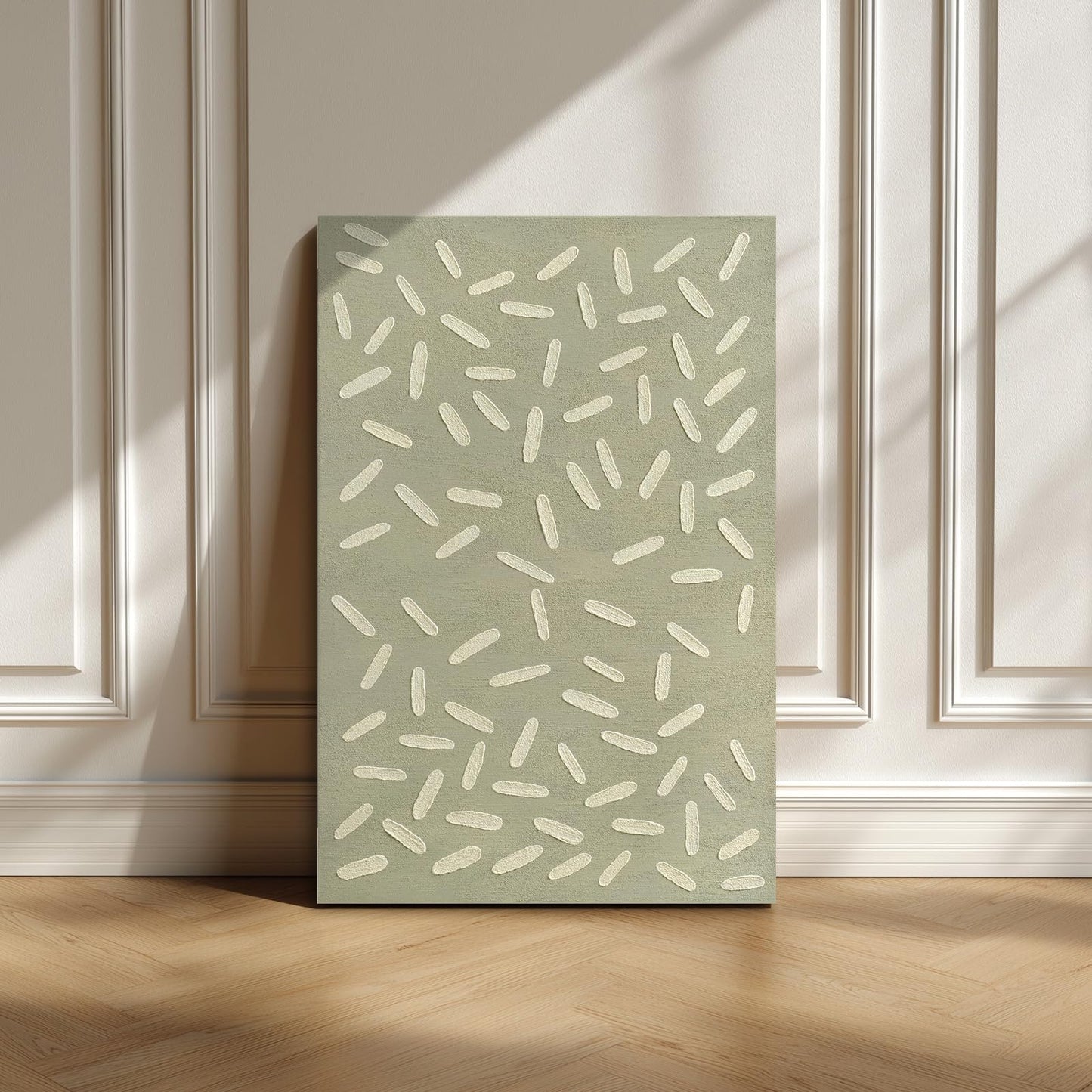 JUHOME Hand-Painted Abstract Canvas Wall Art – 24x36 Inch Original Textured Painting with Wooden Inner Frame, Modern Minimalist Artwork for Living Room, Bedroom, Office, Gift and Housewarming Decor