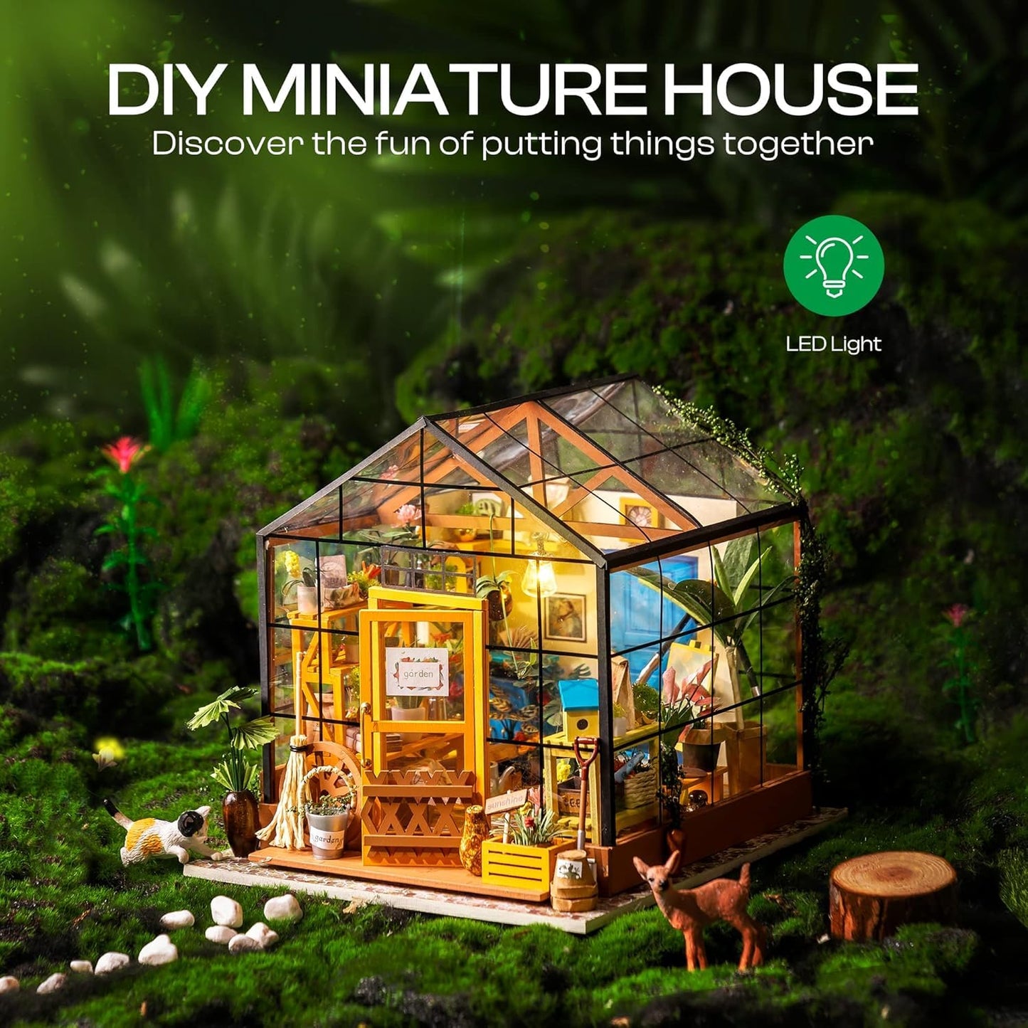 ROBOTIME DIY Miniature Dollhouse Wooden Miniature Furniture Kit