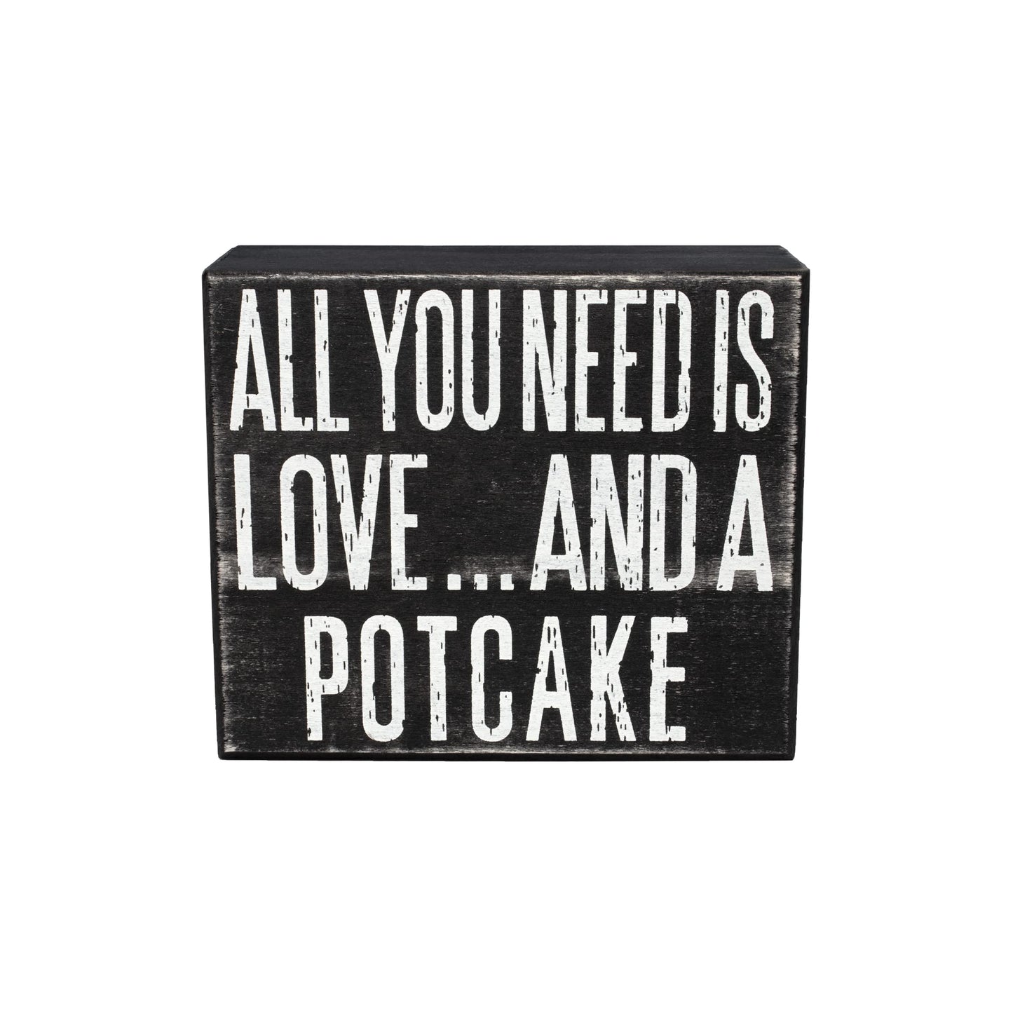 JennyGems Potcake Dog Gifts, All You Need Is Love and a Potcake Rustic Wooden Sign, Shelf Decor and Wall Hanging