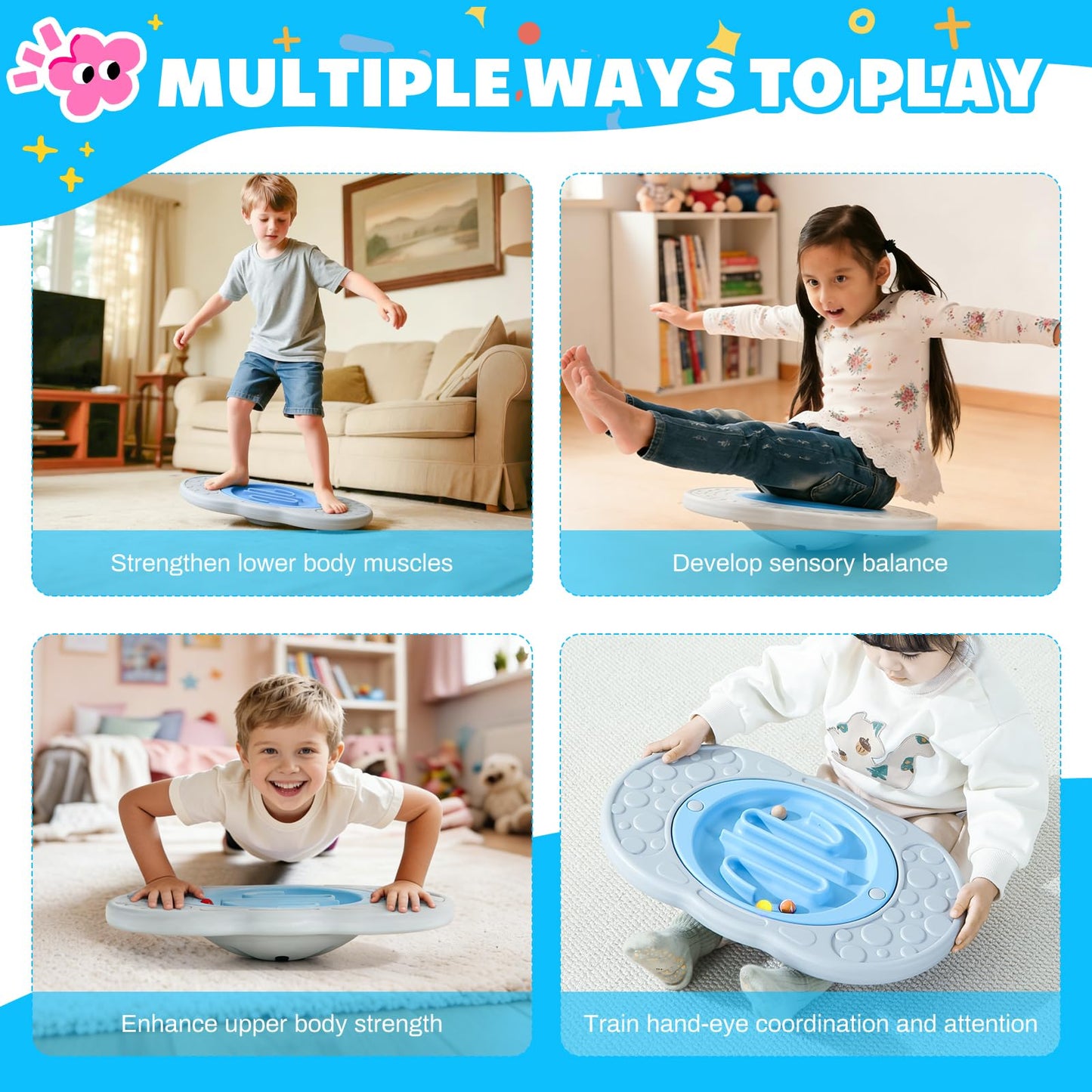 Maze Balance Board for Kids Toddlers Wobble Board for Core Balance Training