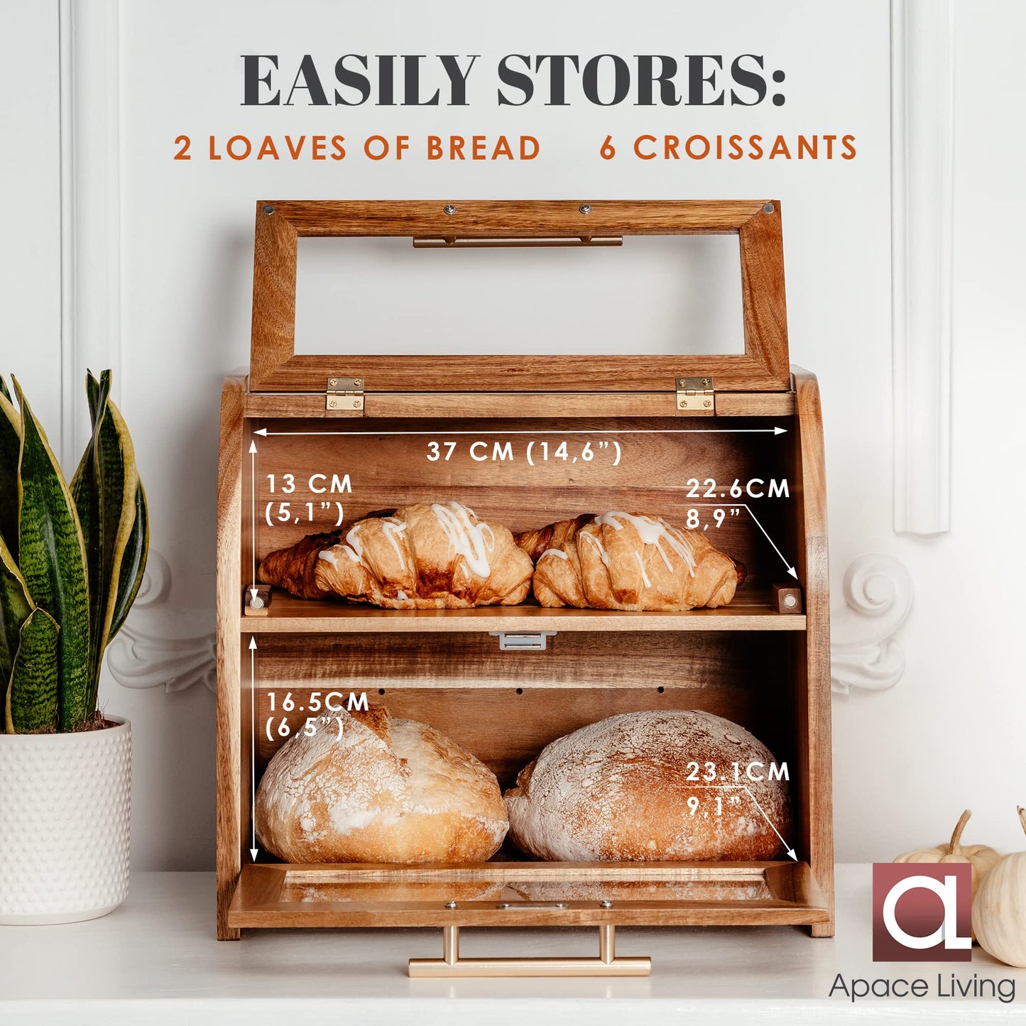 Apace Living Acacia - Arise Bread Box + Chorus Cutting Board Set