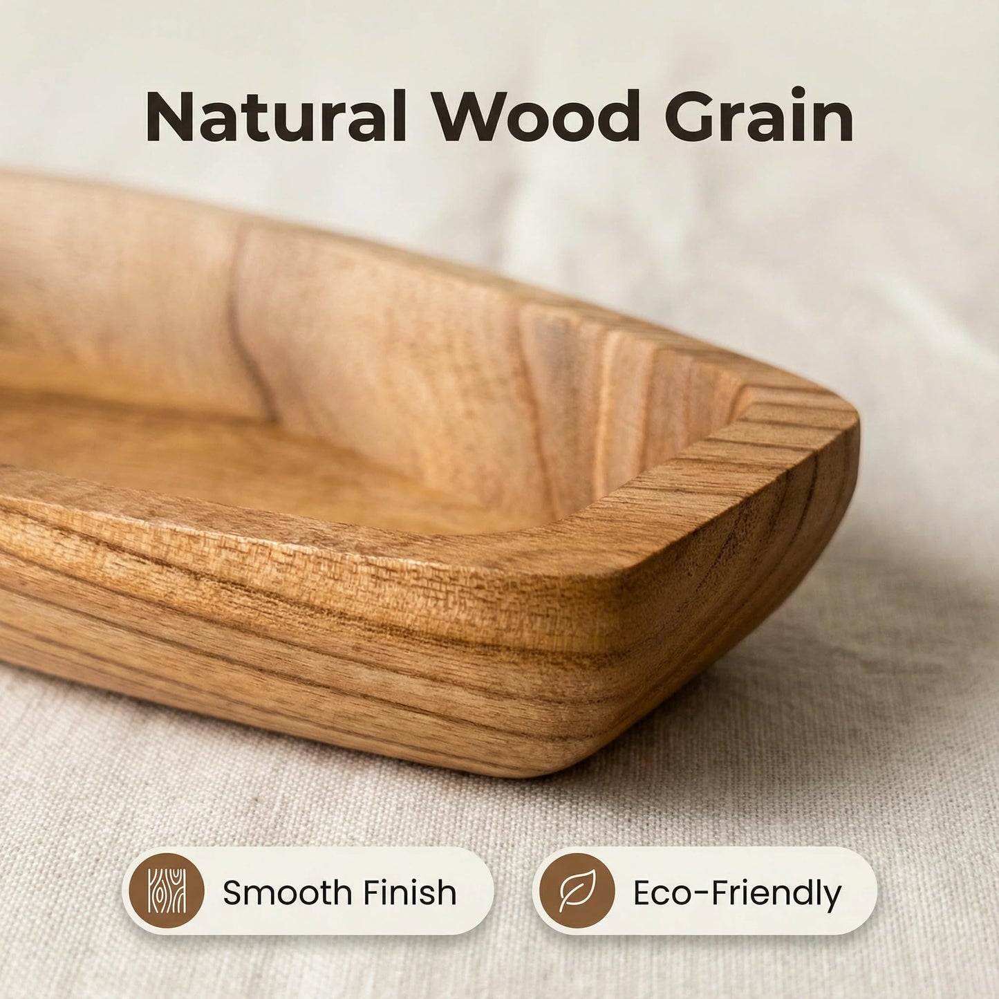 Handcrafted Boat-Shaped Solid Wood Serving Tray (11.6 x 4.5 x 2.2 inches) – Decorative Wooden Appetizer Platter for Home Parties, Game Nights, Snacks, and Desserts – Natural Wooden Boat