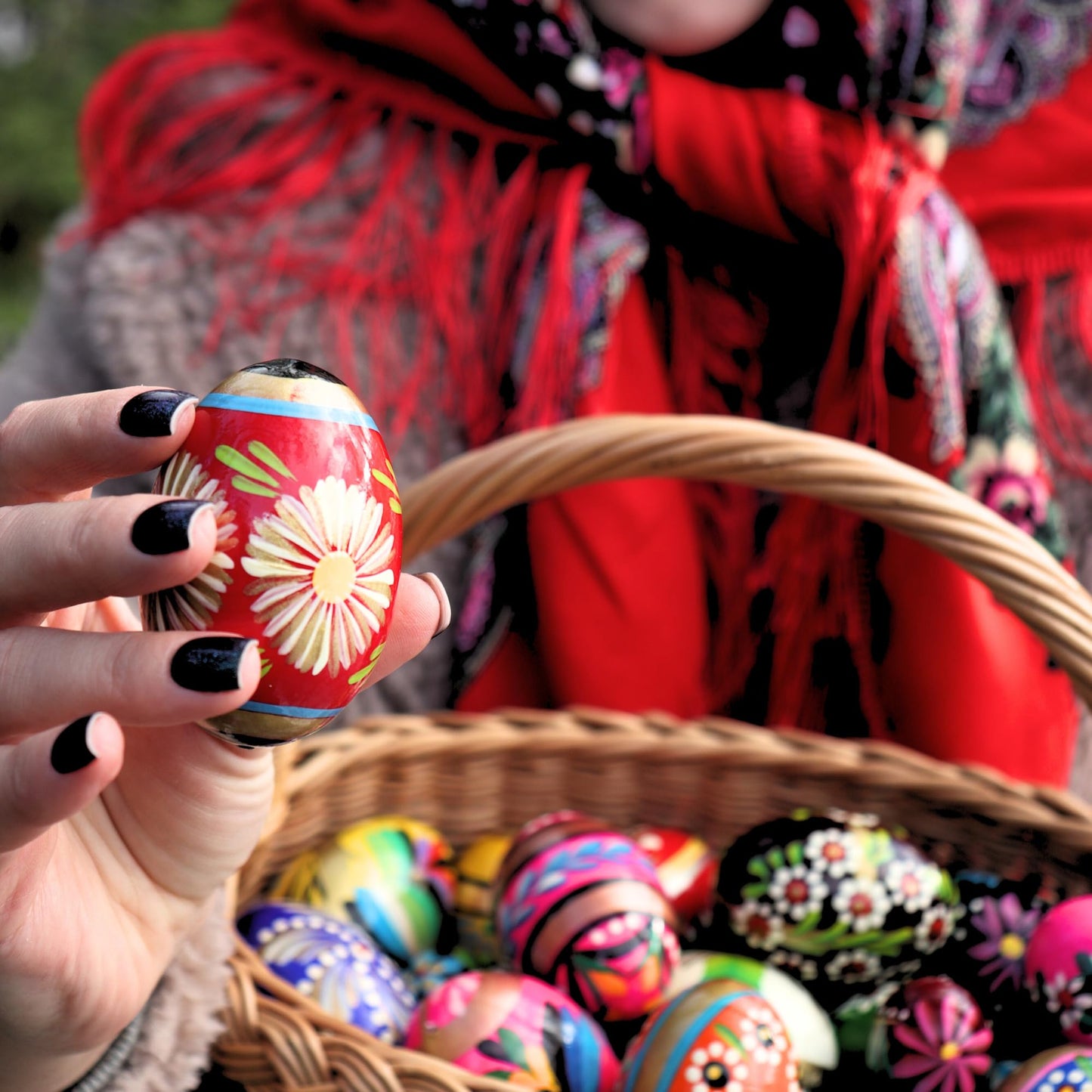 Hand Painted Polish Wooden Easter Eggs – Traditional Pisanki Decorative Eggs for Easter & Home Decor – Made in Poland – 1.6 in – Set of 9
