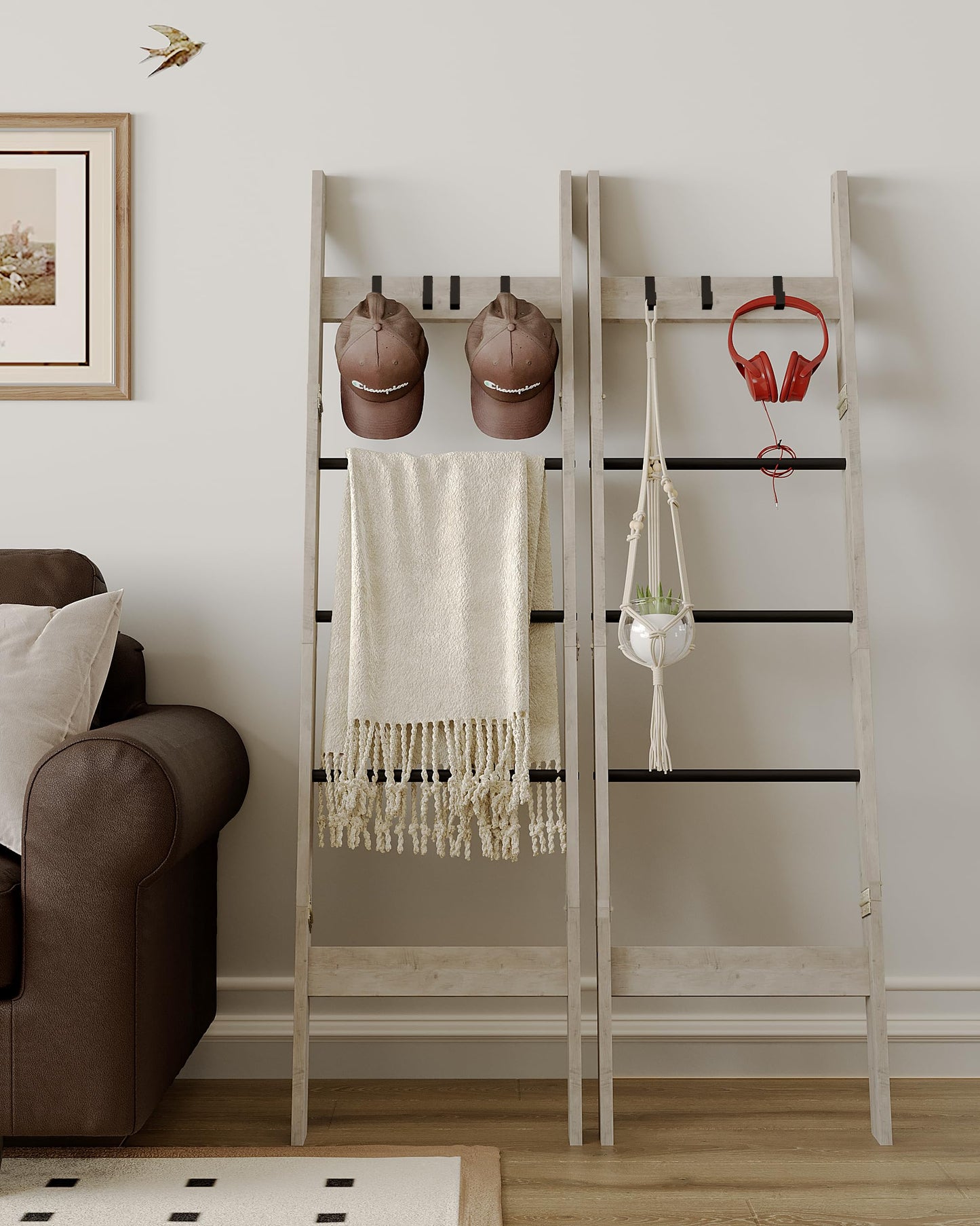Hzuaneri Blanket Ladder Shelf for Living Room BR02105B BR35805B