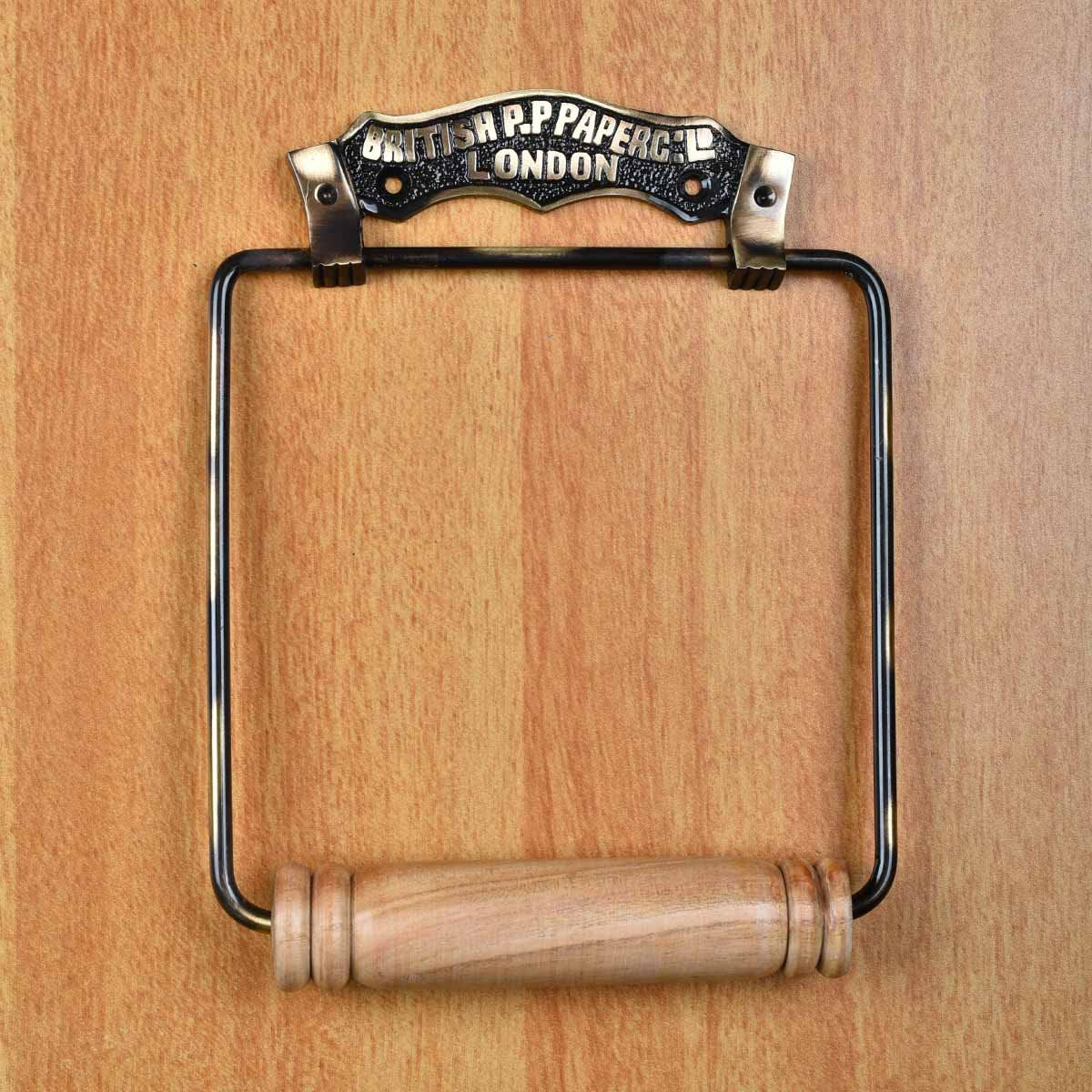 Renovators Supply Manufacturing Toilet Paper Holder Stand Wall Mount 7 in. Brass Toilet Paper Roll Holder with Mounting Hardware