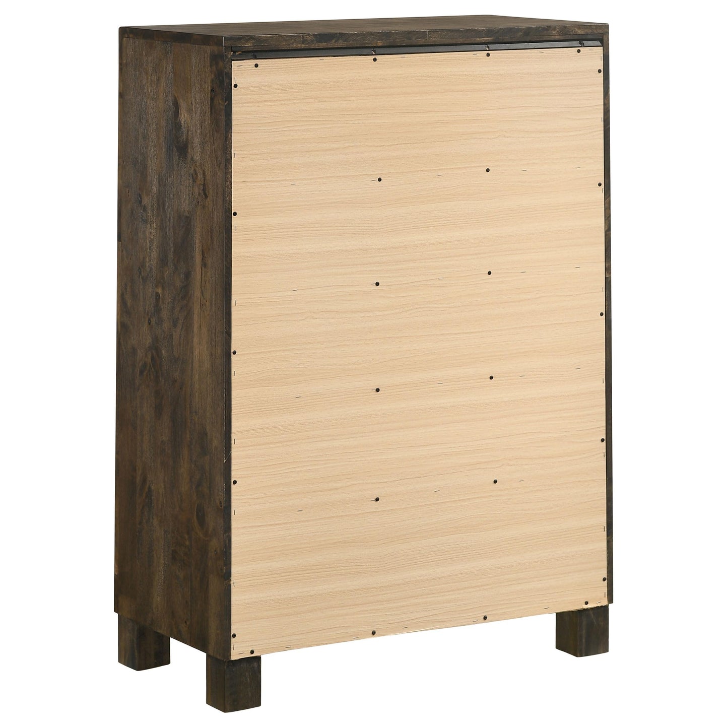 Coaster Home Furnishings Woodmont Farmhouse Wood 5-Drawer Bedroom Chest of Drawers Chiffonier Clothing Storage Cabinet Bedroom Armoire Tall Dresser Organizer Unit Rustic Golden Brown 222635