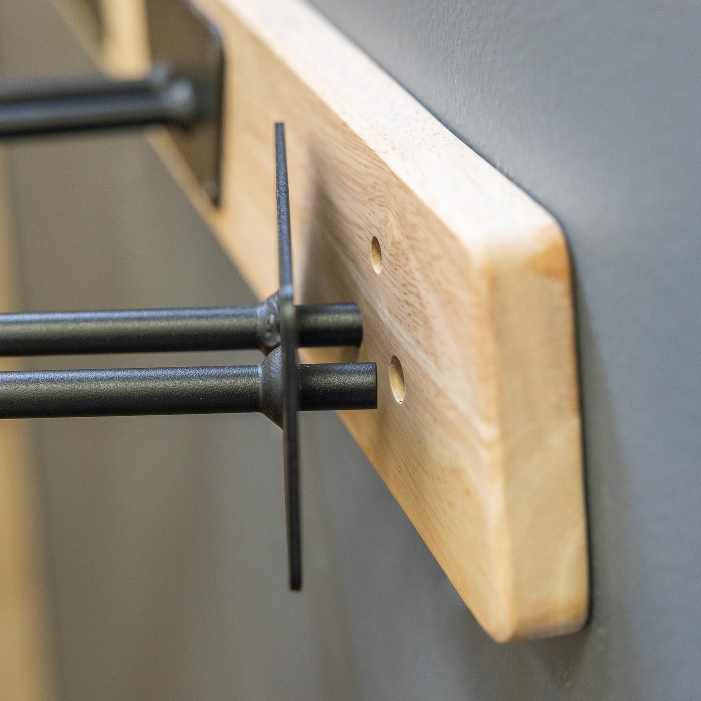 StoreYourBoard Natural Wood Ski Rack, Wall Mount 6 Ski Storage, Indoor or Garage, Wood and Steel Holds 150 lbs
