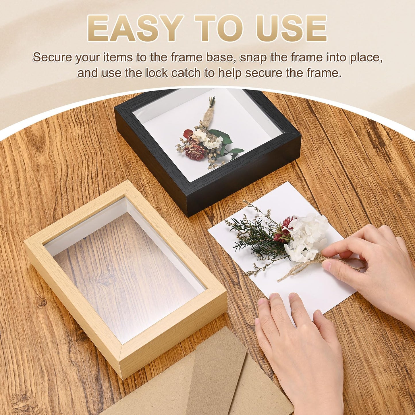 M METERXITY Shadow Box Frame (13 x 13 Inch, Natural) - Wooden Dried Flower Photo Frame, Memory Box Display Case with Felt Back, Apply to Flower/Tickets/Photos/Memorabilia DIY