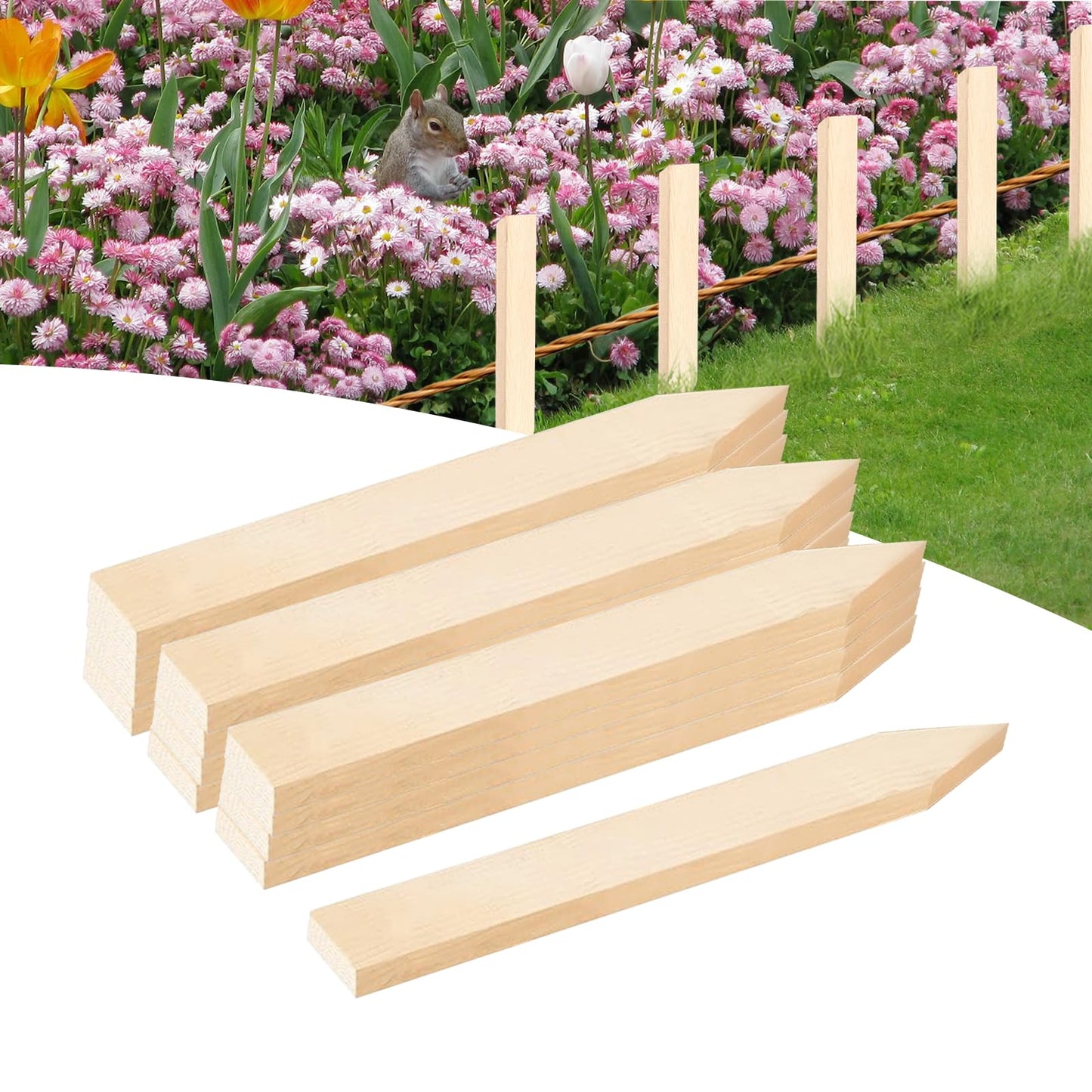 25 Pcs Wood Stakes 12 Inch Wooden Garden Stakes, Grade & Survey Stakes Sign Posts for Plant Support, Silt Fence, Yard Marking, Farm Boundaries, and Baselines