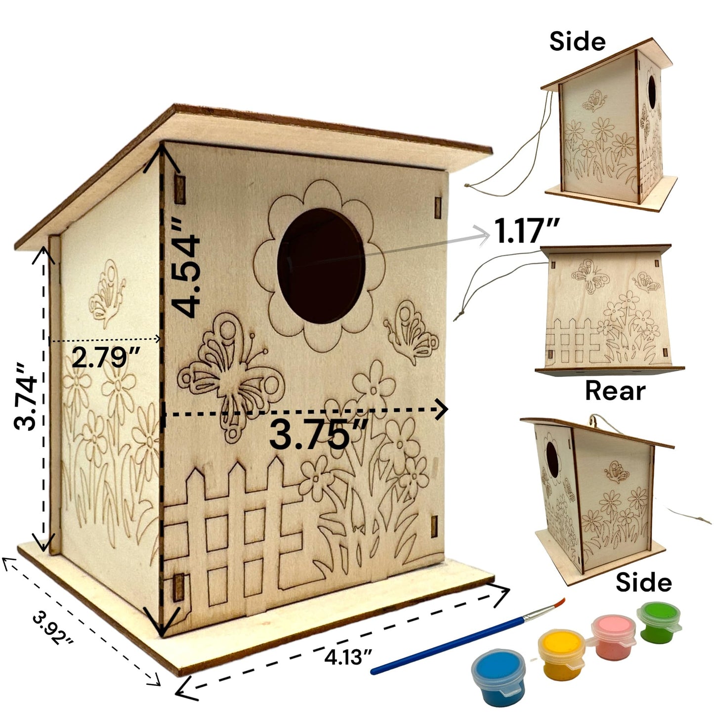 Oojami 12 Pack Birdhouse Kits for Kids – DIY Wooden Bird Houses to Build & Paint, Complete Craft Set with Paints & Brushes, Group Activity for Parties, Classroom, Birthday Gifts