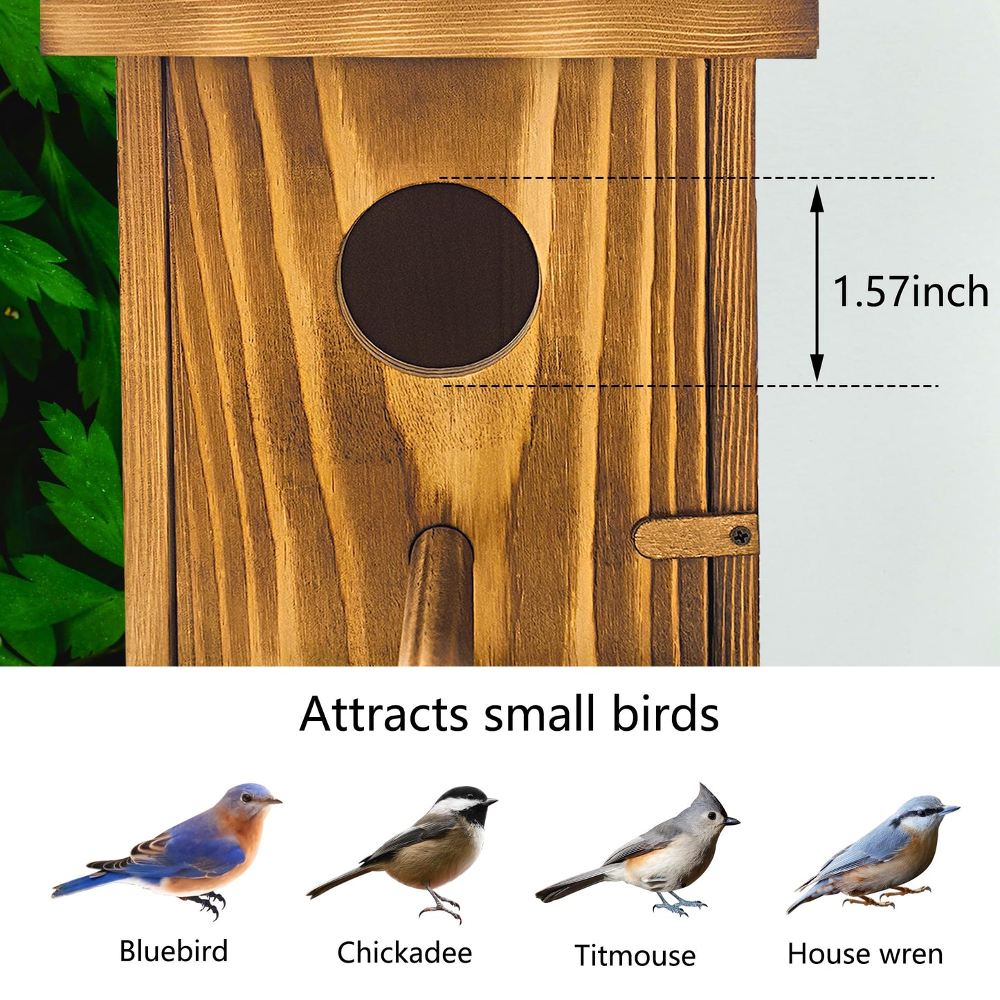 2 Pack Birdhouses for Outdoors,Wooden Wren Birdhouse with Detachable Perch,Finch Bluebird Houses Hanging Birdhouse for Outdoors