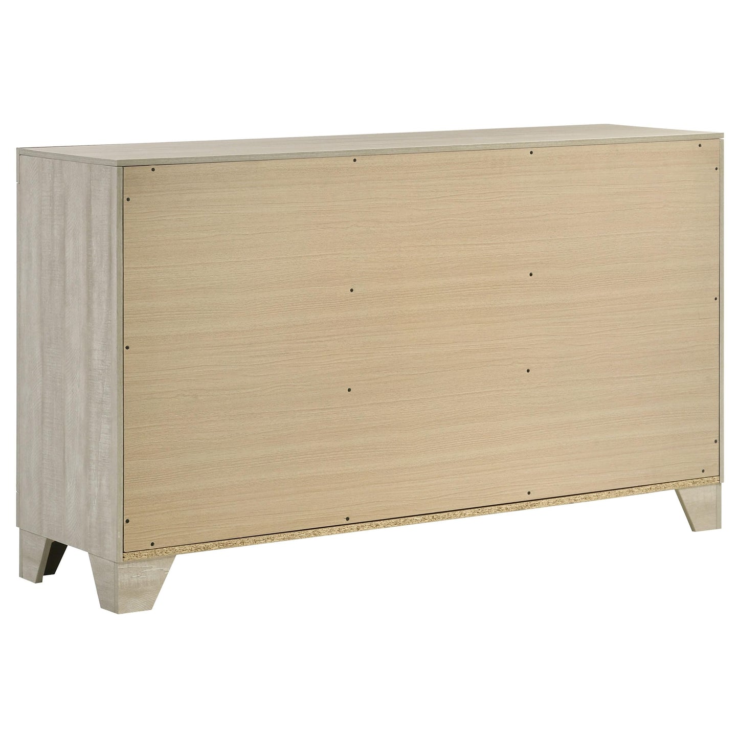 Coaster Home Furnishings - Trenton - Engineered Wood - 6-Drawer Bedroom Dresser with Contemporary Style, Nickel Handles, English Dovetail Joinery - Bedroom - Rustic Cream - 225063