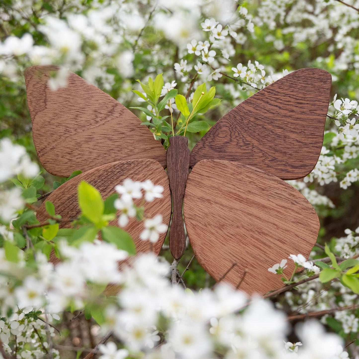 2 Pack Handmade Wooden Butterfly Wall Art Hanging Decor Butterflies Wall Art Hanging Sculpture for Bedroom Bathroom Living Room Butterfly Home Decoration for Kids Baby Nursery Room Decor (Brown)