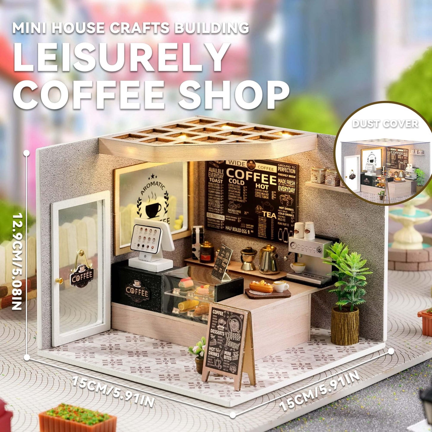 Flever DIY Miniature House Kit, Tiny Home Kit with LED Light, Mini House Build Craft Kits for Adults and Teens, Home Decor Creative Gift for Family/Friends (My Little Scene Series)