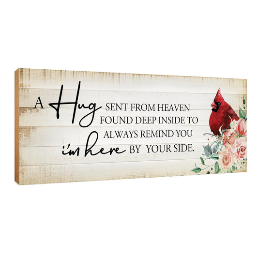 LifeSong Milestones Wooden Memorial Shelf Décor & Tabletop Signs | Loving Memory Gifts | Handcrafted Keepsakes (A Hug Sent From Heaven)