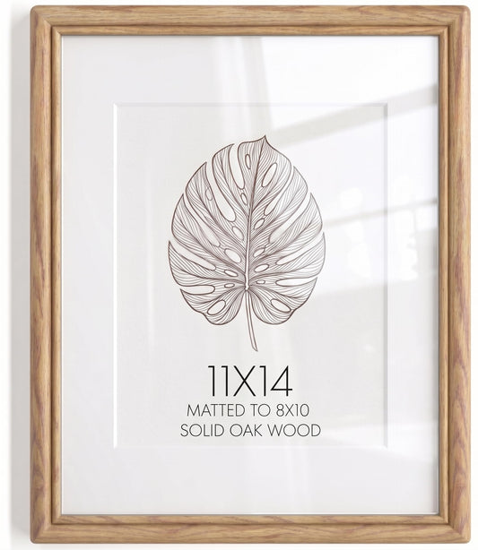 KovaScape Picture Frames,11 x 14 Picture Frame,Solid Oak Wood Picture Frame,11x14 Photo Frame with High Tempered Glass,11 by 14 Wooden Frame Matted to 8x10 Photo for Wall & Tabletop Display,1 Pack