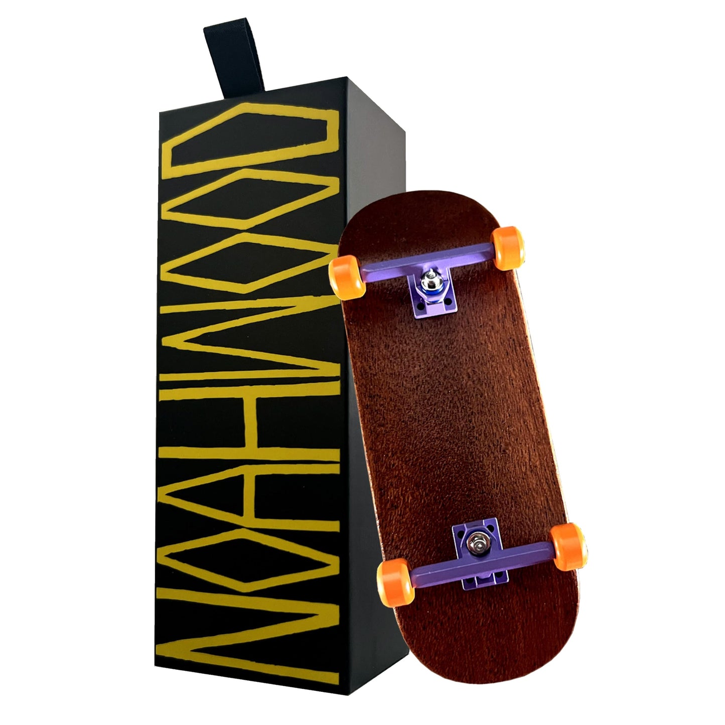 Noahwood Rose Wood Fingerboard Complete (9.0 Short Nose Short Tail Handmade Deck) + (34mm Lavender Six Truck + Orange Soul Wheel)