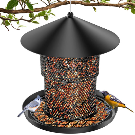 Bird Feeder for Outdoor Hanging, No Mess No Spill and Squirrel Proof Feeder