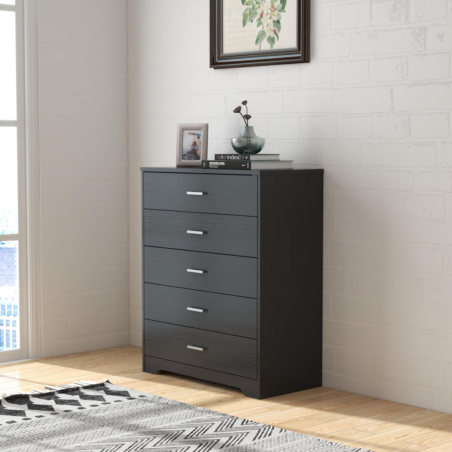 Panana 5/6 Drawer Dresser, Wooden Chest of Drawers, Storage Organizer Unit for Living Room, Home, Office