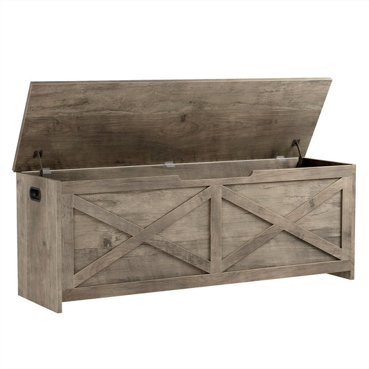 GarveeHome 47.2 in Storage Chest, Wooden Storage Bench with Safety Hinges, Easy Assembly, Large Shoe Bench for Entryway, Living Room, Bedroom