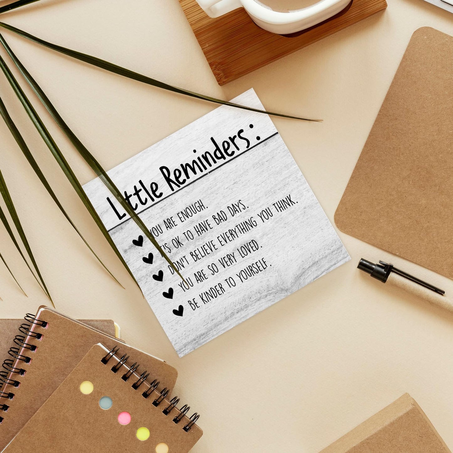 Luipk Inspirational You Are Enough Wood Box Sign Desk Decor, Mental Health Wood Box Sign Desk Decor Motivational Wooden Block Decorations for Home Office Dorm Room Wall Tabletop Shelf