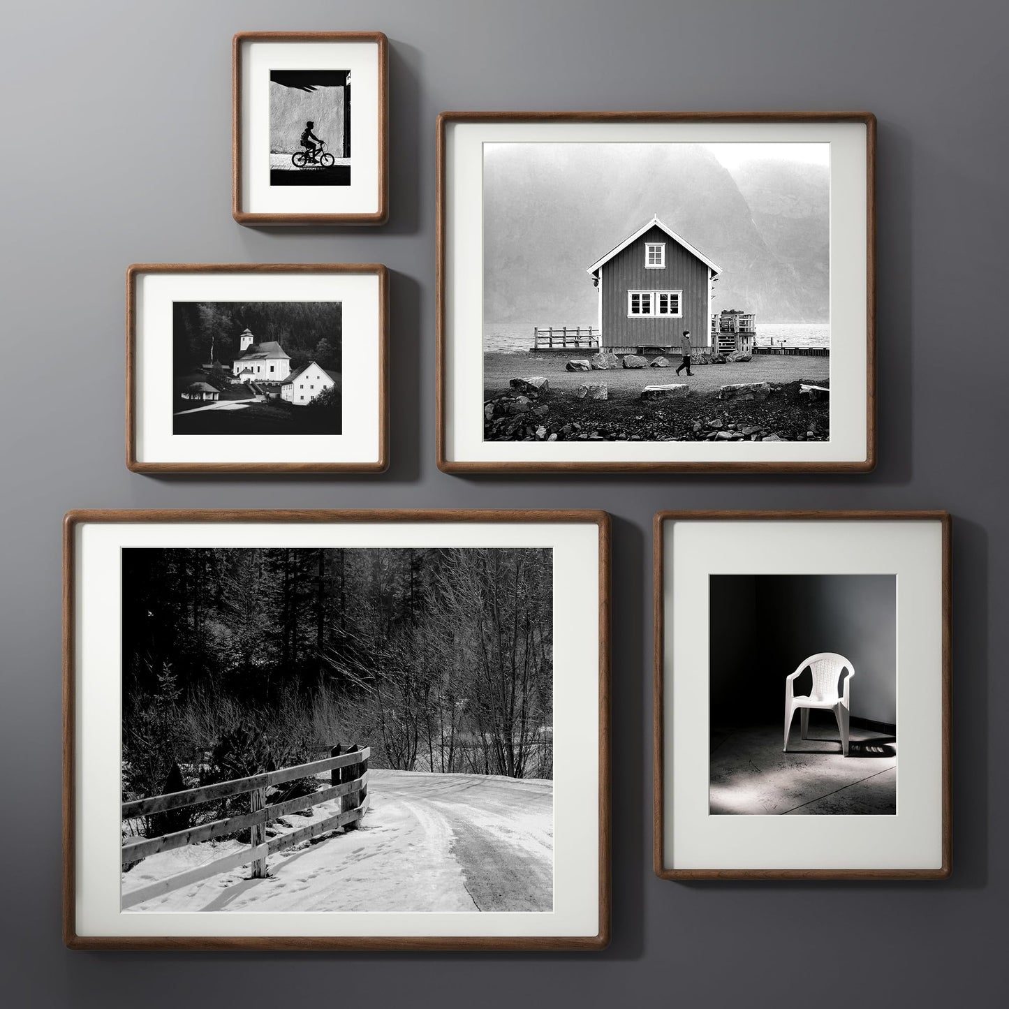 Venusmiles 8x10 Picture Frame, USA-Sourced Natural Walnut Wood Photo Frame with Tempered Glass, Handcrafted Rounded Corner 8 x 10 Wooden Frame Matted to 5x7 Photo, Wall or Tabletop Display