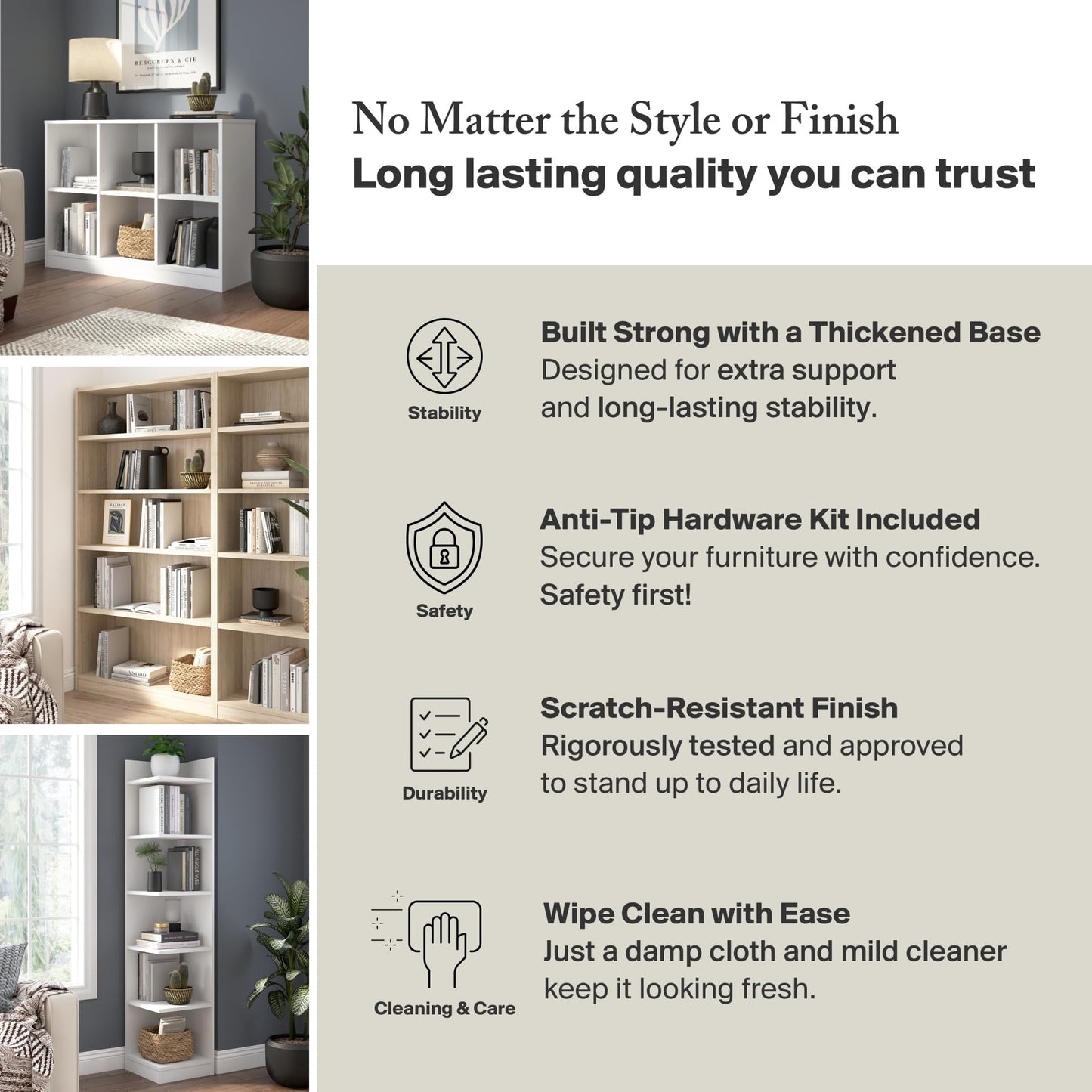 Bush Home Small 2 Shelf Bookcase, 2 Tier Bookshelf Storage Cabinet with Adjustable Shelf for Living Room, Bedroom or Home Office, Universal Collection, Vogue Cherry