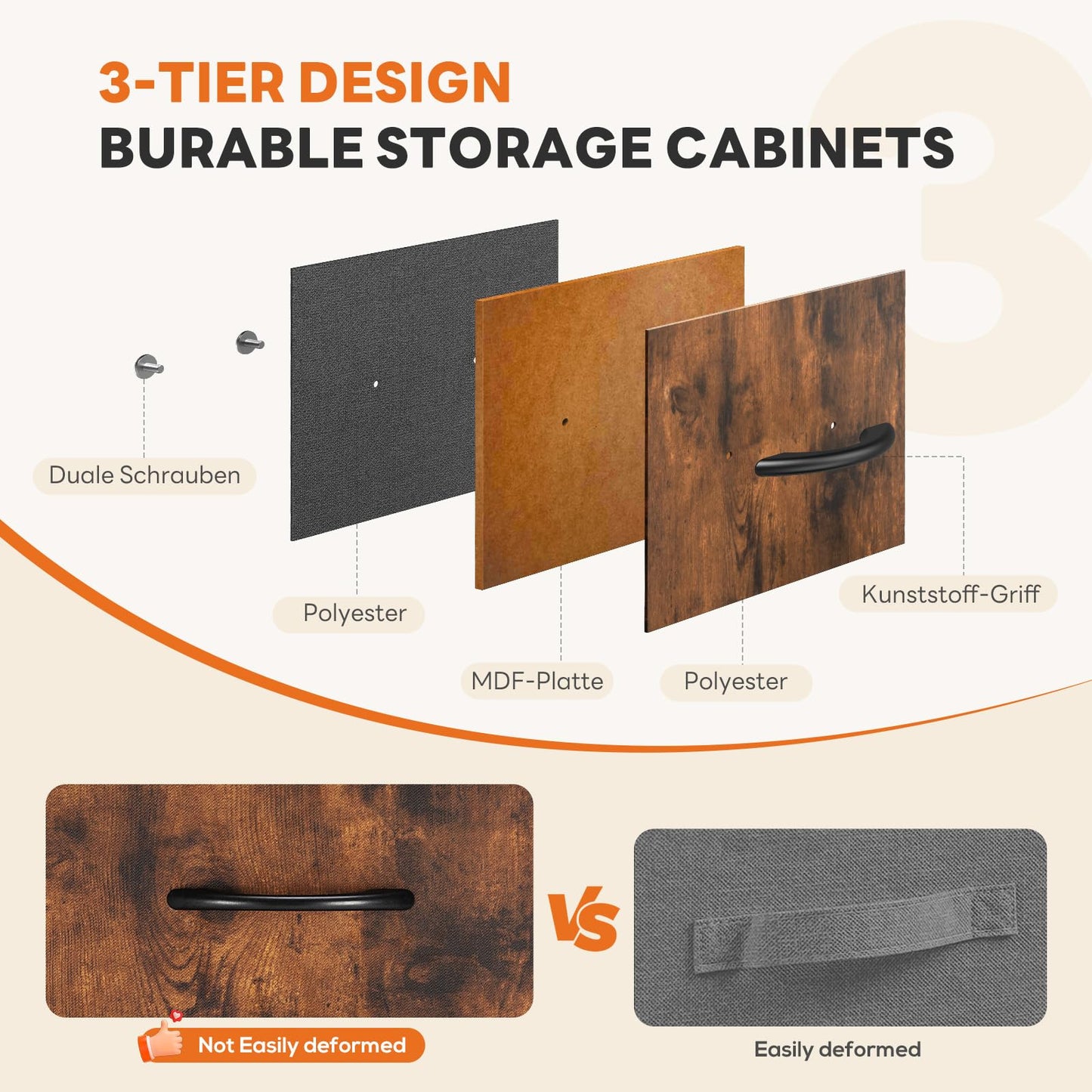 Sweetcrispy 10 Drawer Dresser, Tall Fabric Dresser for Bedroom, Brown
