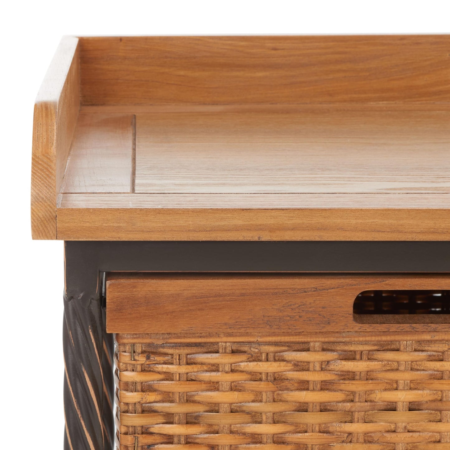 Safavieh American Homes Collection Noah Antiqued Pewter and Oak Storage Bench