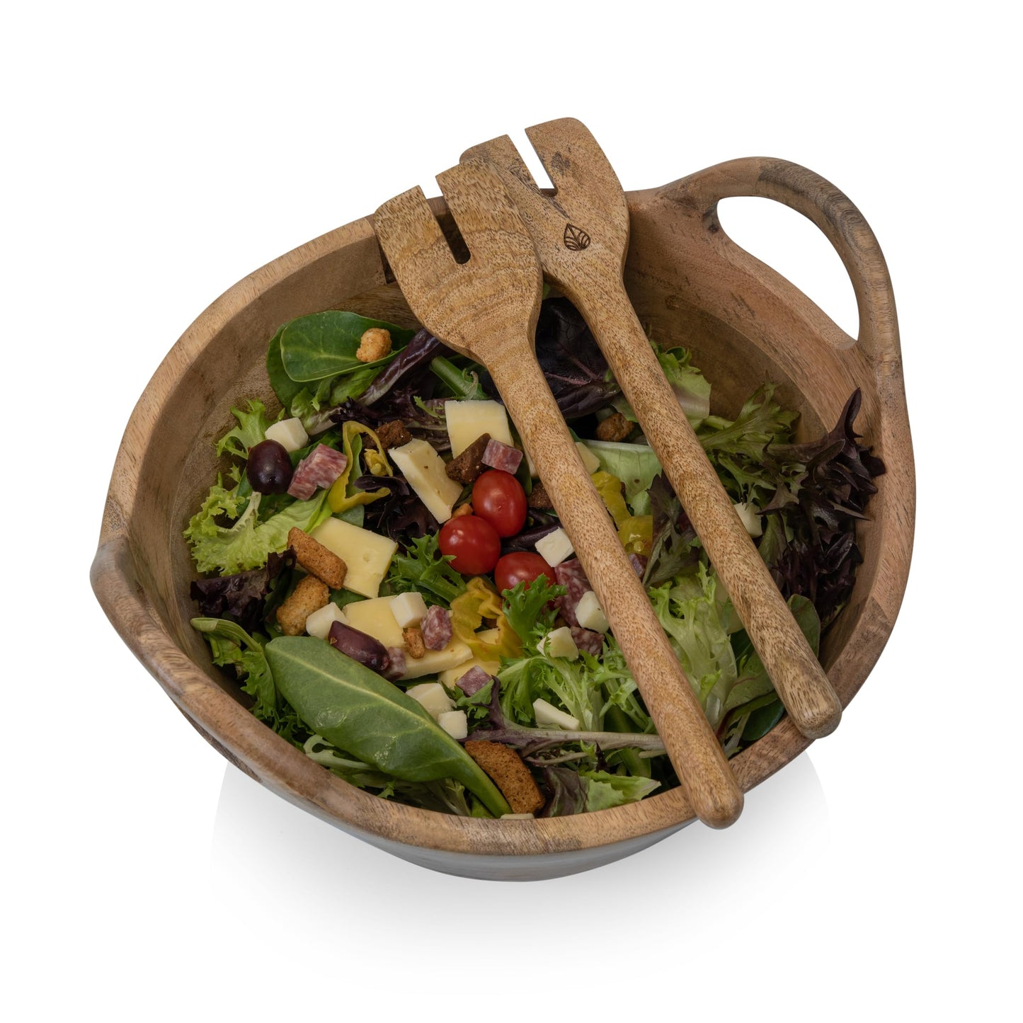 PICNIC TIME Ciotola Serving Bowl, Salad Bowl, Wooden Mixing Bowl, (Mango Wood)