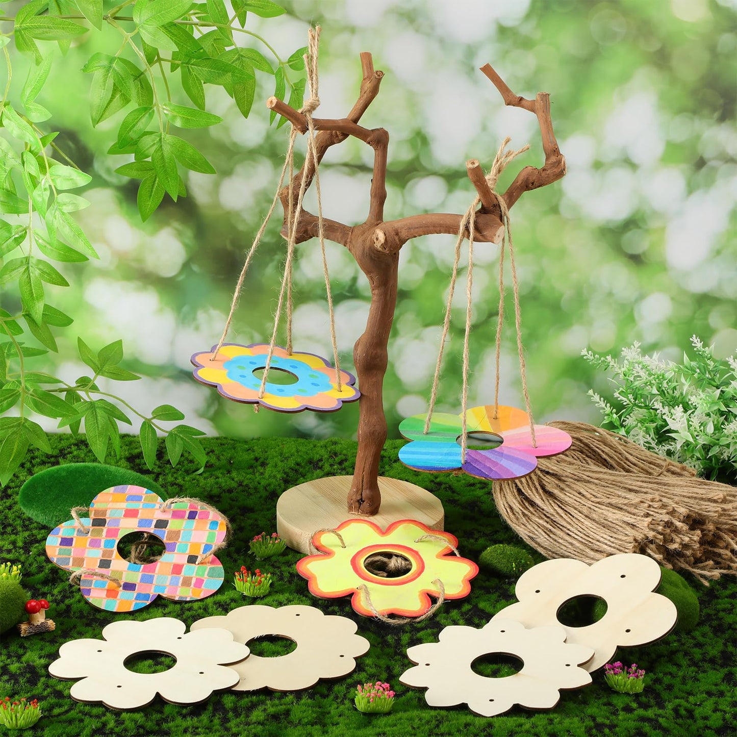 DoubleFill 100 Pack Bird Feeder Craft Kits for Kids Ages 3-8 Bird Feeder Craft Kits with Stainless Steel Bowls DIY Kids Crafts Wooden Art Painting Outdoor Bulk Toys for Children VBS Crafts