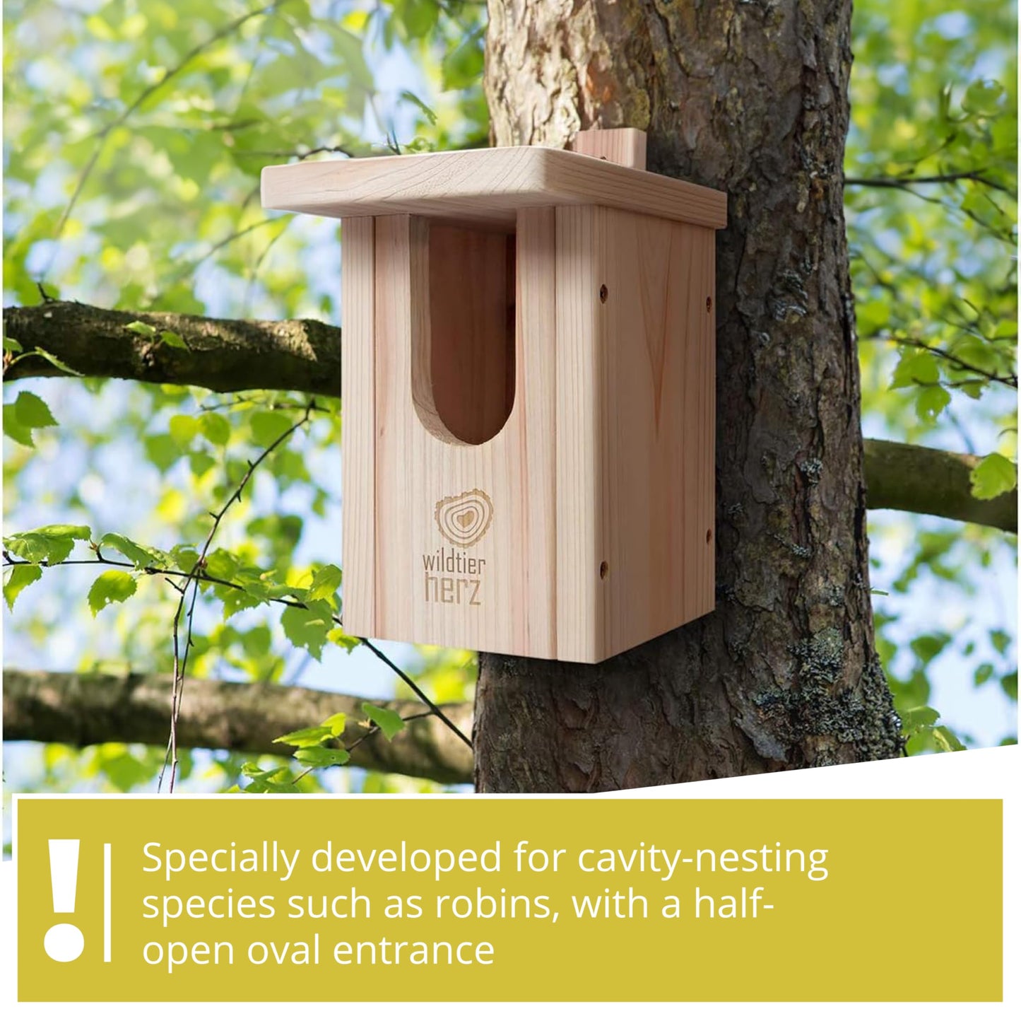 Wildlife Heart I Bird Nestheline Deals Made of Solid Wood - Screwed, Nesting Boxes for Birds, Nesting Box red throats, Bird House Incubator for Birds, birded Box Weatherproof