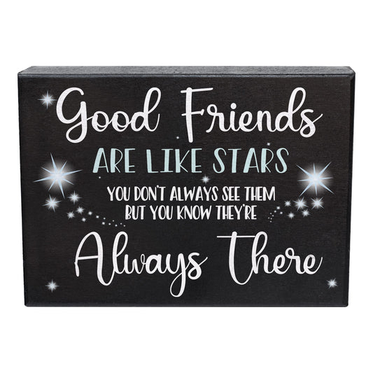 Good Friends Are Like Stars Wooden Sign Sentimental Gift for Best Friend, Rustic Wall Hanging Decor, Friendship Keepsake, American Made, Thoughtful Birthday