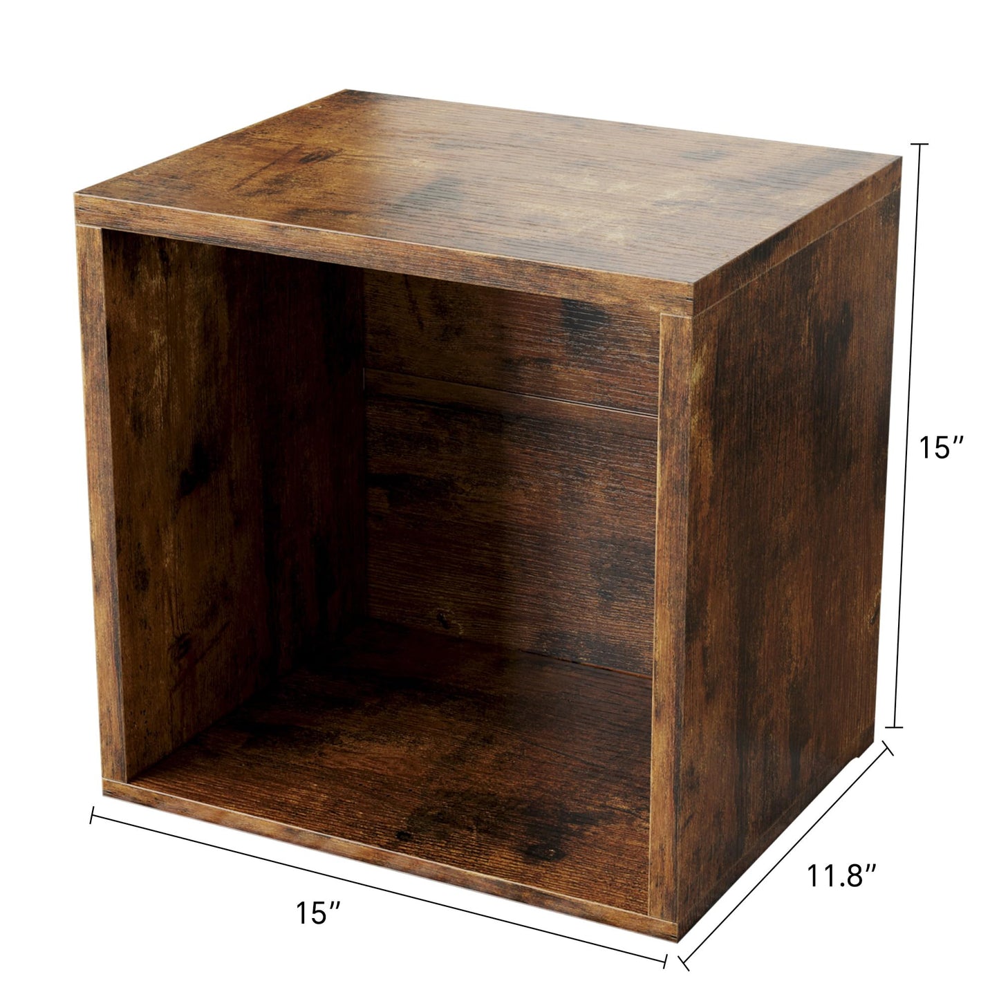FUSUNBAO Magic DIY Cube Storage Organizer Stackable Cubes for Home Books Clothes Toy-Modular Cubby Storage System-Office Cubical-Bookcase Closet (Antique Brown, General Cube)