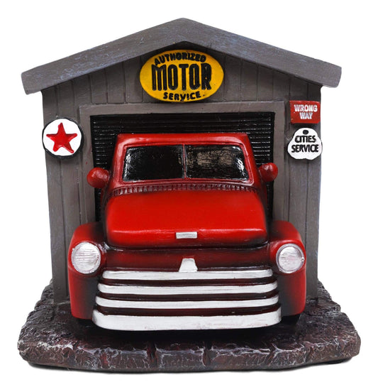 Ebros Gift Classic Old Fashioned Red Pickup Truck In Vintage Car Shop Garage Dinner Paper Napkin Holder Display Organizer Figurine 6" Wide Kitchen Table Bar Countertop Decorative Accent