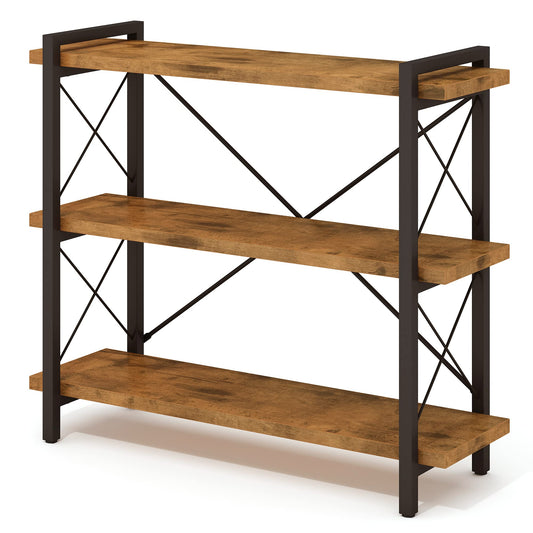HCHQHS 3-Tier Industrial Bookshelf, 35" W x 12" D x 35" H