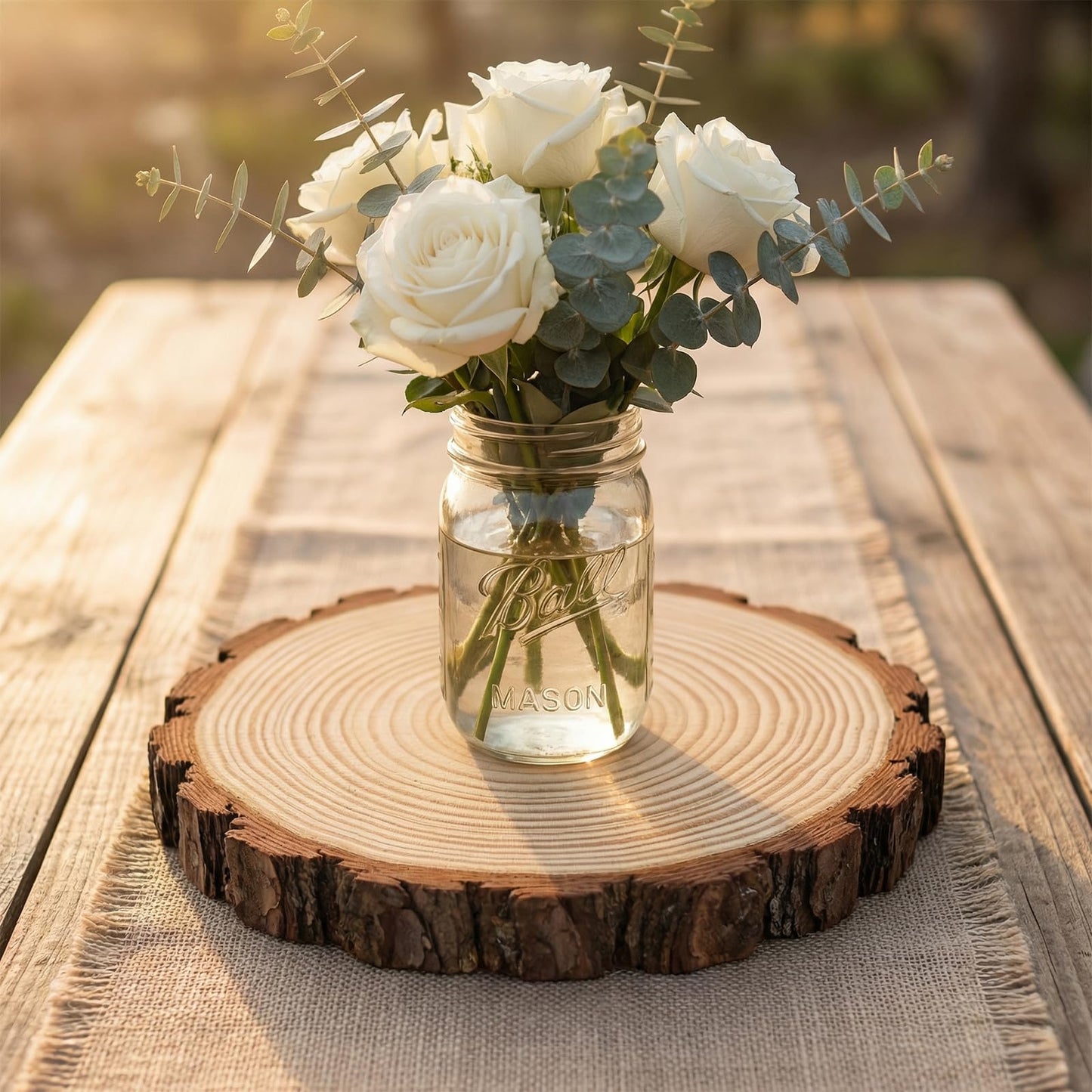 SENMUT 10 Pack Large Wood Slices 7-8 Inches - Natural Unfinished Wood Rounds for Centerpieces, Rustic Wedding Table Decor, DIY Crafts, Christmas Ornaments & Party Platter - Pine Wood Slabs