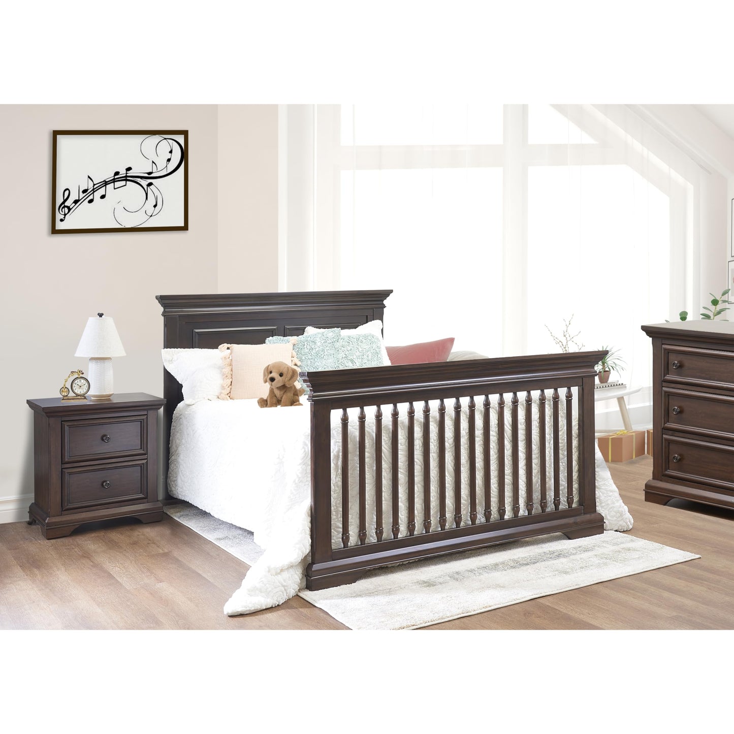 SORELLE FURNITURE Portofino Baby Dresser – Brushed Ivory Dresser for Nursery, Kids Bedroom, Dresser Drawers, Nightstand for Child’s Room, Nursery Furniture for Infant- Double Dresser Autumn