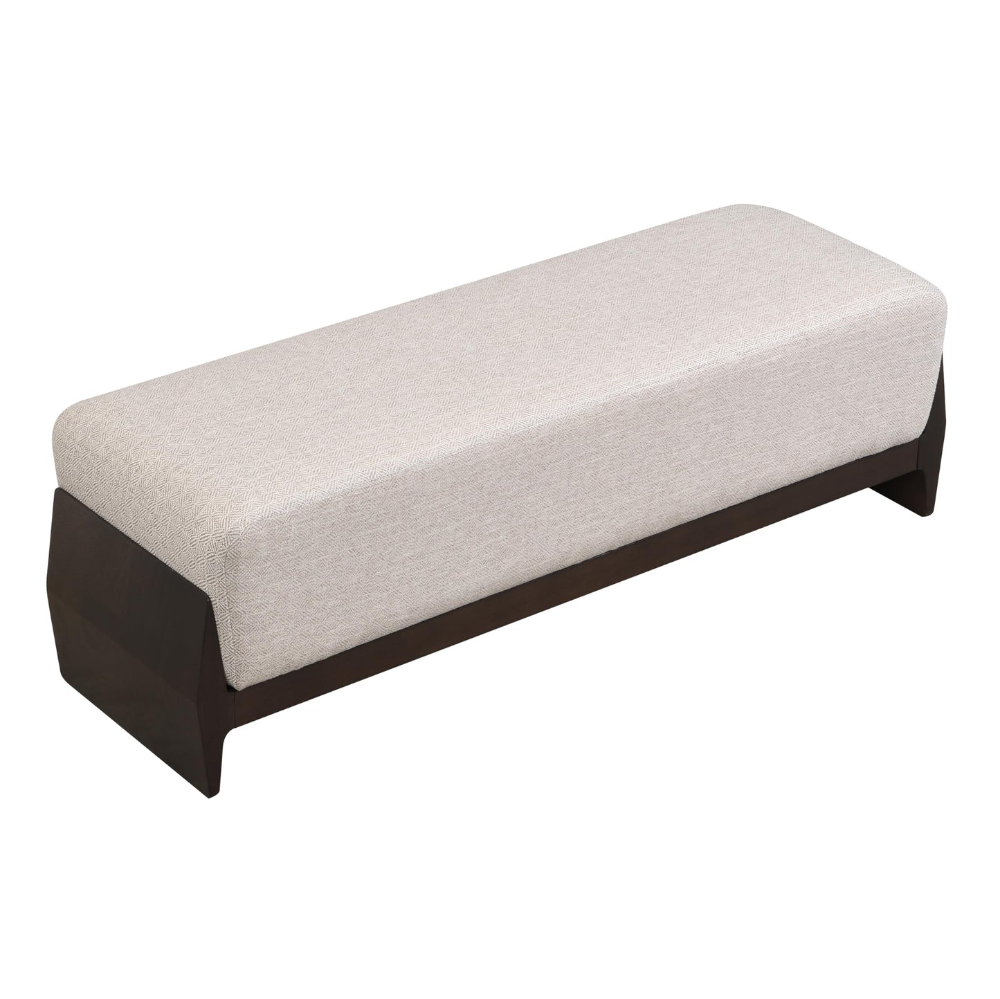 Christopher Knight Home Kingen 55'' Linen Fabric Upholstered End of Bed Ottoman, Wooden Living Room Ottoman Bench with Thick Soft Cushions, Long Entryway Bench, Long Seating for Bedroom, Brown + Beige