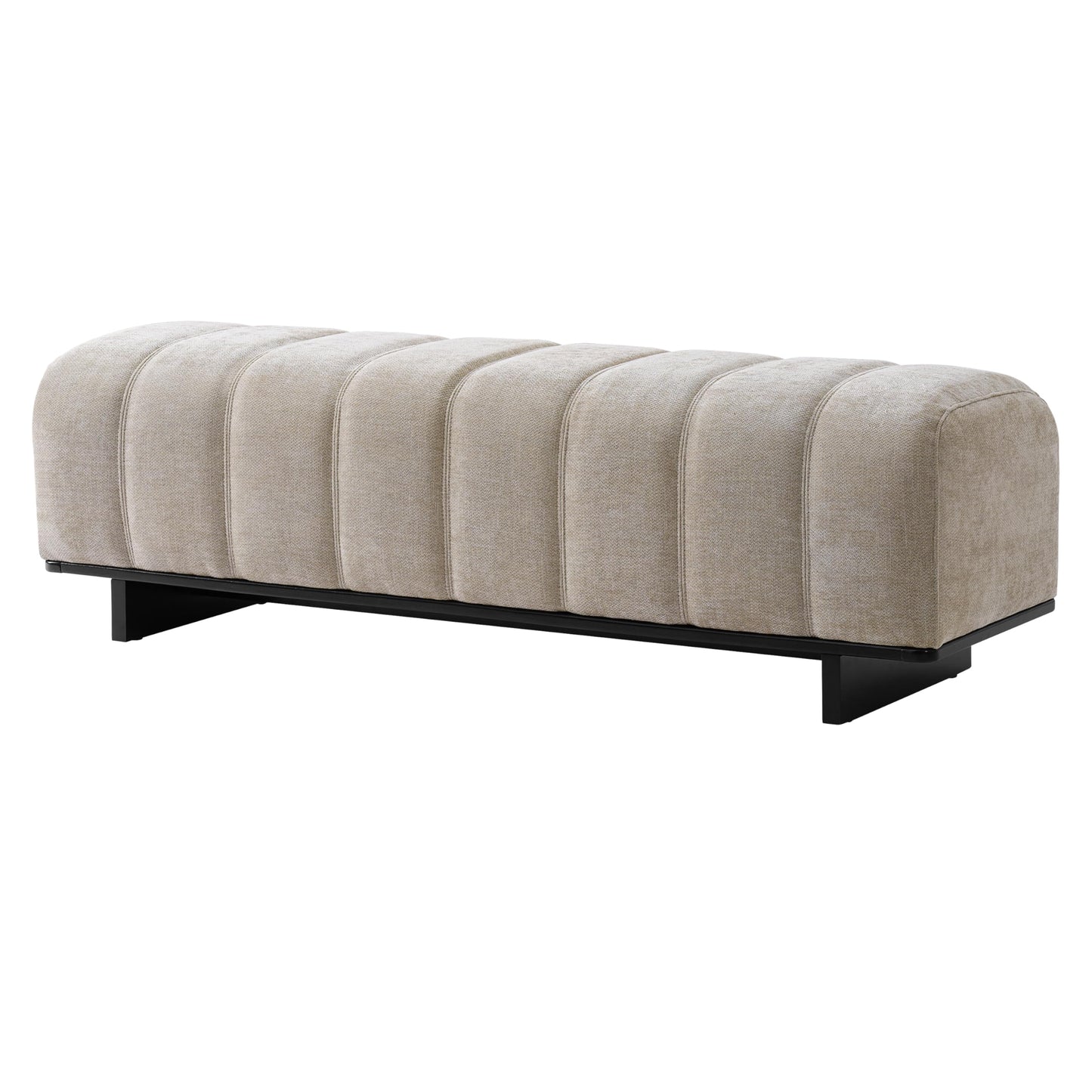 Christopher Knight Home Lamie Chenille Upholstered Dining Bench, Wooden Entryway Bench, Long Sofa Footstool for Living Room, Bedroom End of Bed Bench, Oatmeal+Black