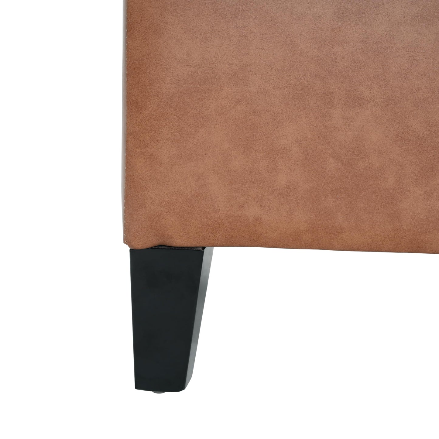 Christopher Knight Home Ottilie PU Leather Storage Ottoman Bench, Wooden Rectangular Ottoman with Storage, Bedroom End of Bed Foot Stool, Entryway Ottoman Footrest, Living Room Extra Seat, Brown