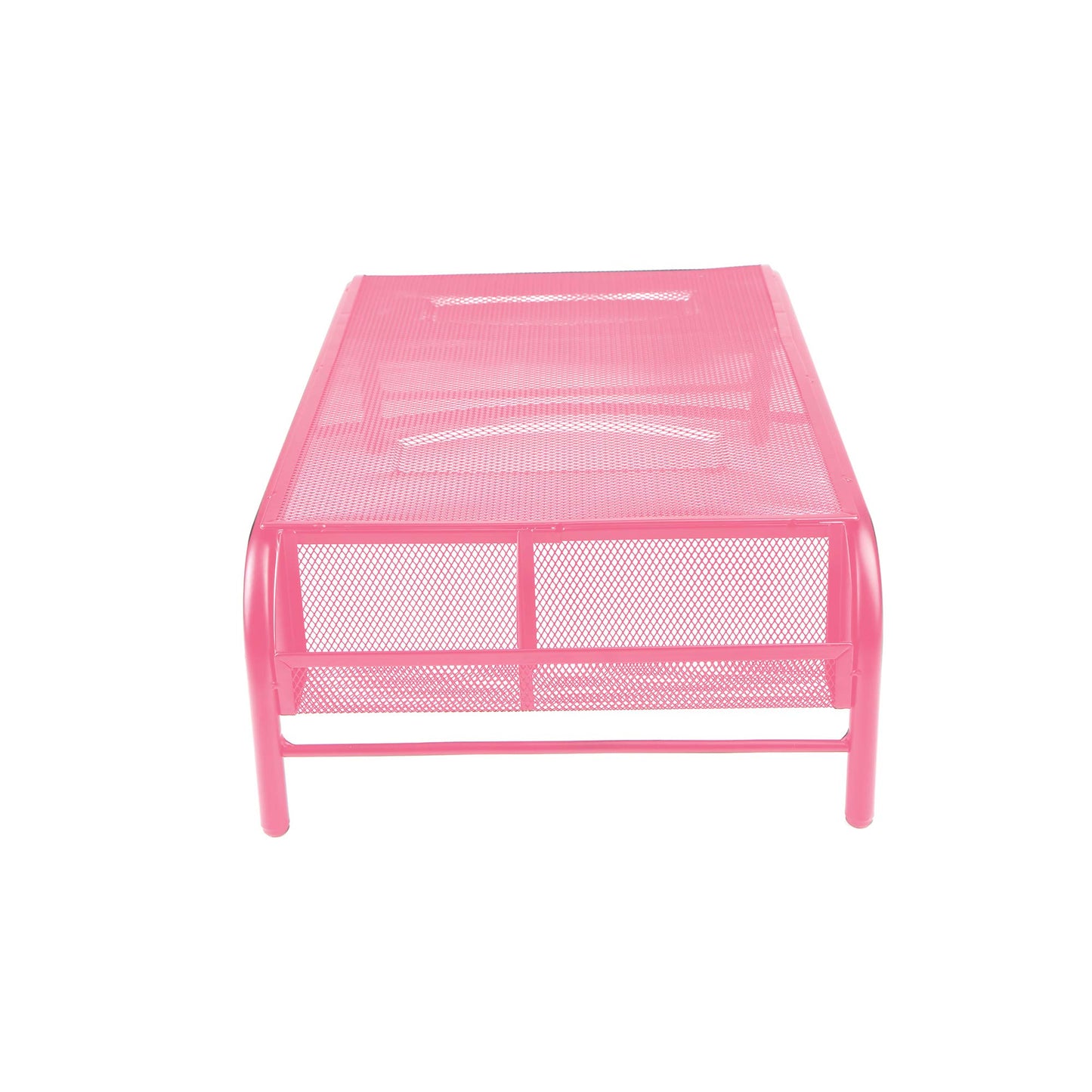Mind Reader Monitor Stand, Ventilated Laptop Riser, Desktop Organizer, Side Storage, Metal Mesh, 20" L x 11.5" W x 5.5" H, Pink