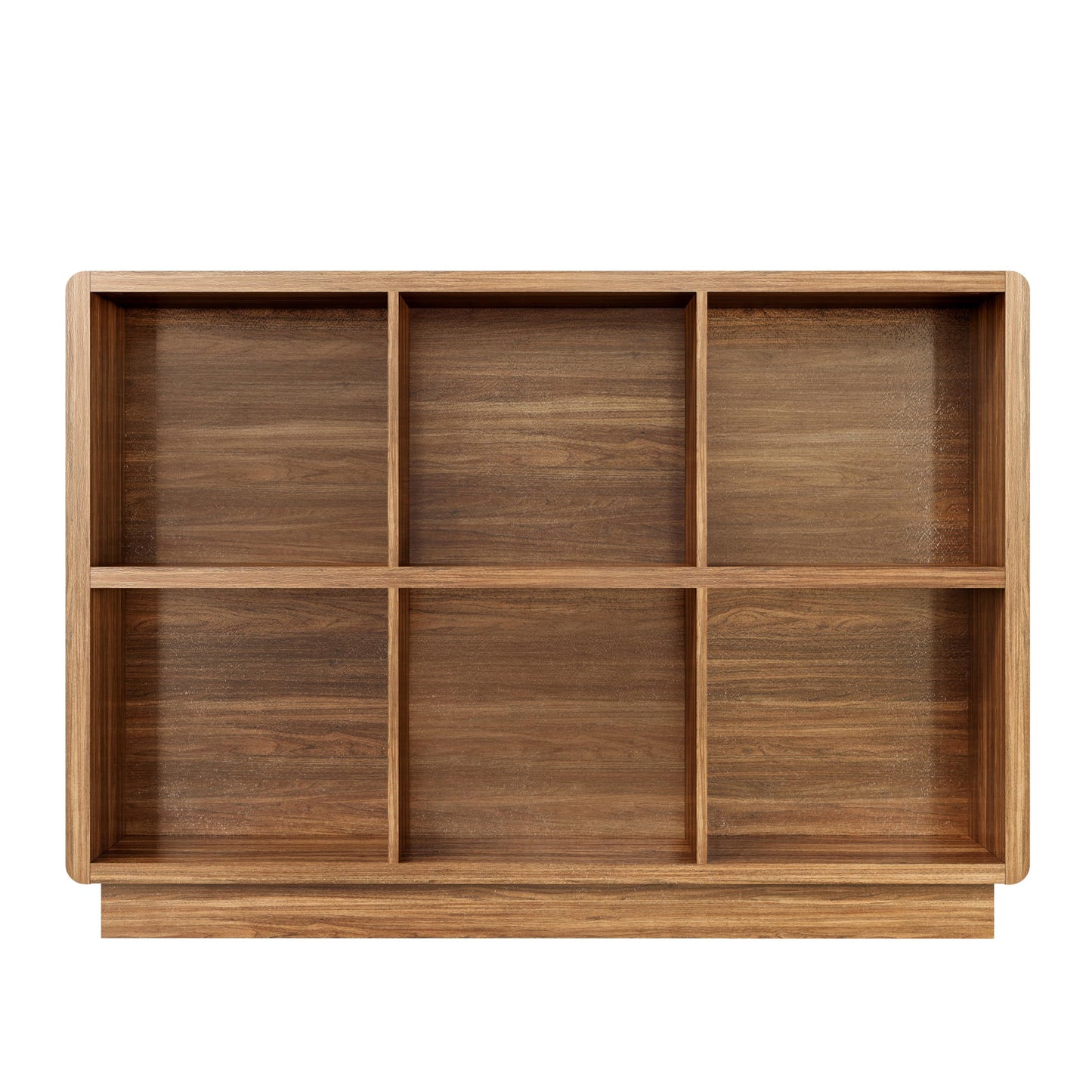 ChooChoo 6 Cube Storage Organizer, Wooden Bookcase with Storage, Cube Storage Bookshelf for Bedroom and Home Office, Brown Walnut