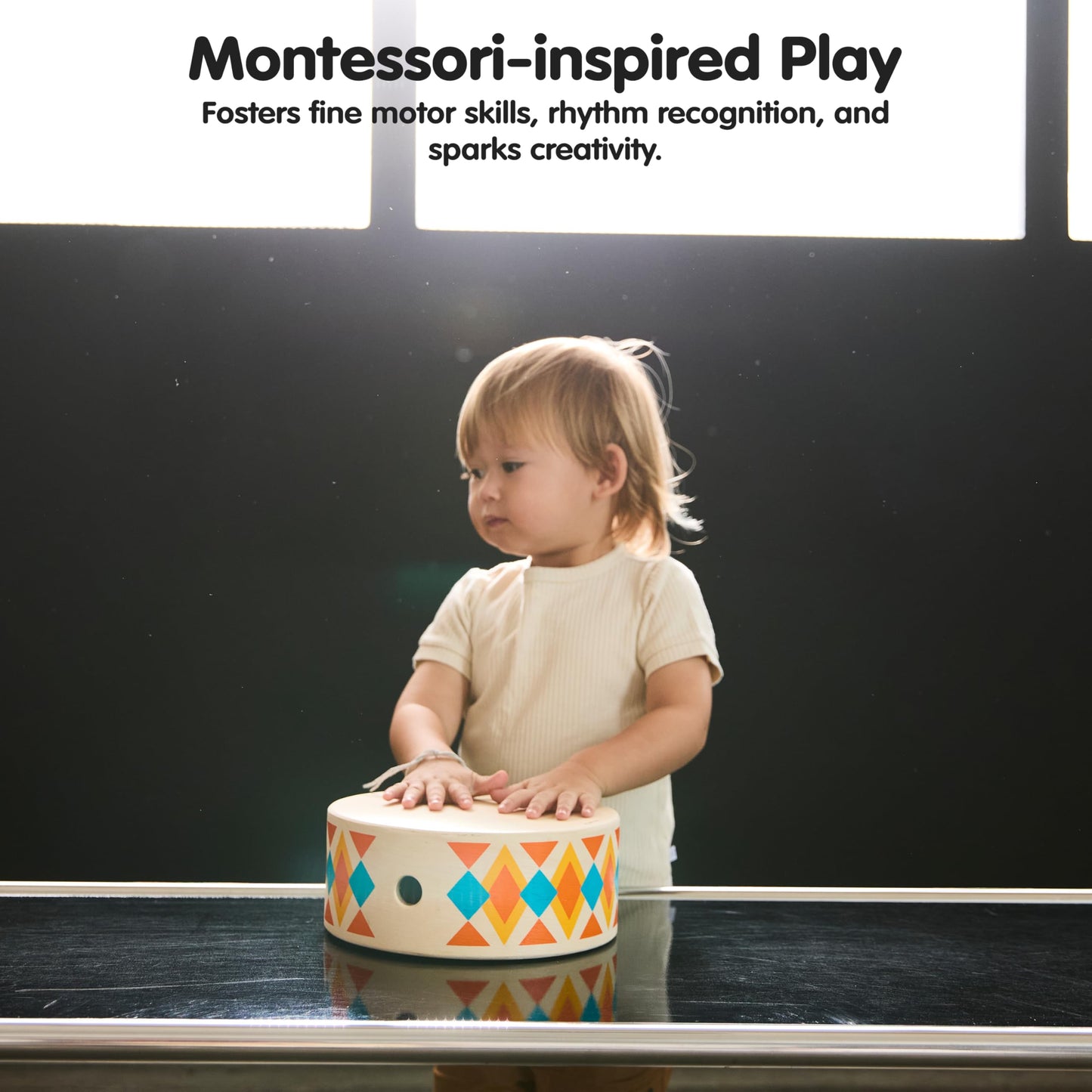 PlanToys® Wooden Rhythm Box Drum Musical Toy for Kids | Montessori Musical Instrument for Toddlers & Children | Eco-Friendly Wooden Percussion Toy