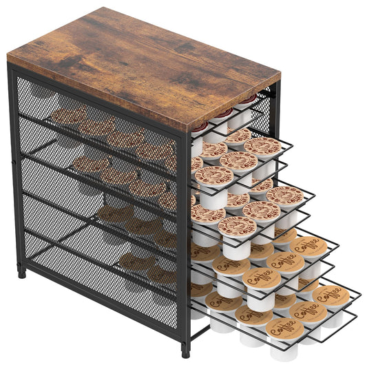 NANANARDOSO Coffee Pod Holder for Counter, 5 Tier Coffee Pod Drawer for Keurig Pod Storage Drawer Holder, 90 Capacity Pods Storage Organizer Cups Capsule with Sliding Baskets for Coffee Station