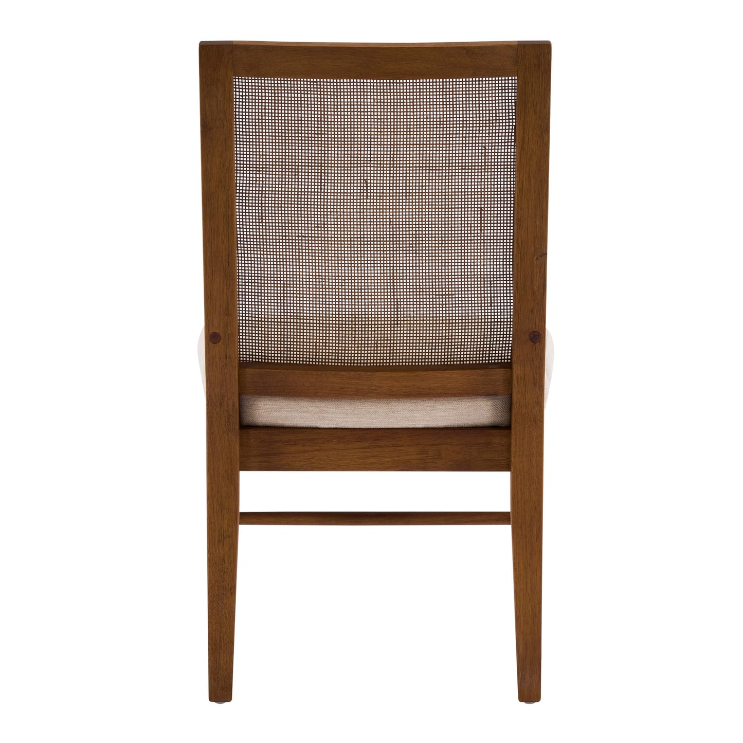 Christopher Knight Home Relinga French Country Upholstered Dining Chairs Set of 2, Wooden Dining Room Armless Chair with Cane Backrest, High Back Kitchen Side Chair, Beige+Walnut