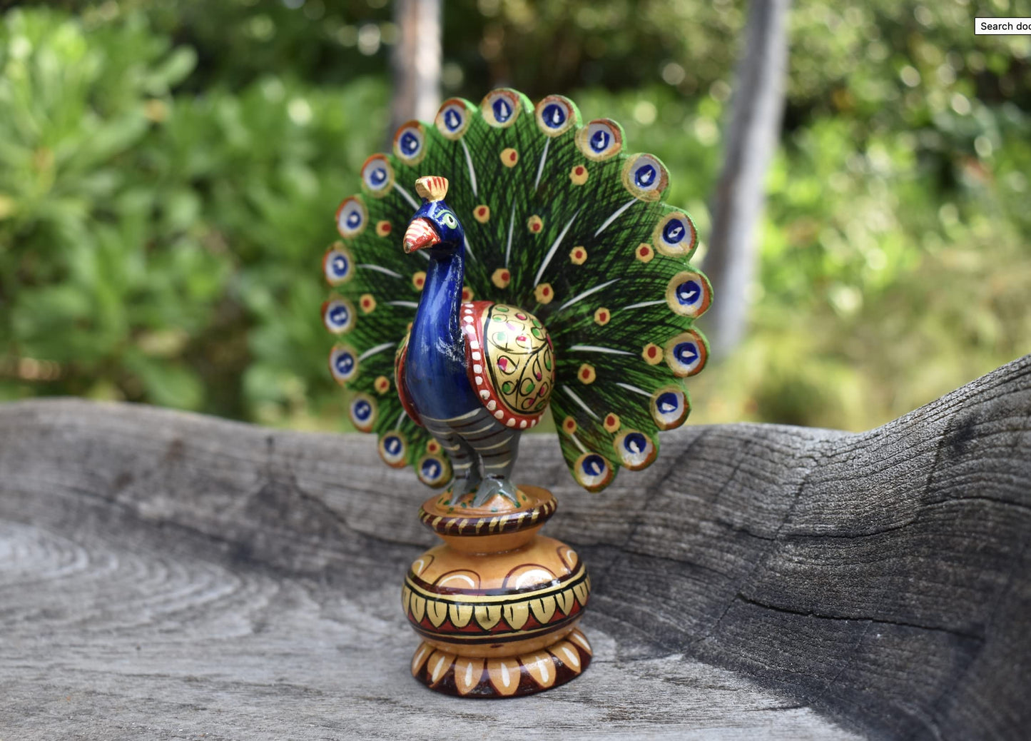 Tarini Gallery Wooden Dancing Peacock Traditional Indian Rajasthani Home Decor Decoration Table Décor Showpiece & Gifting (Size- 5")